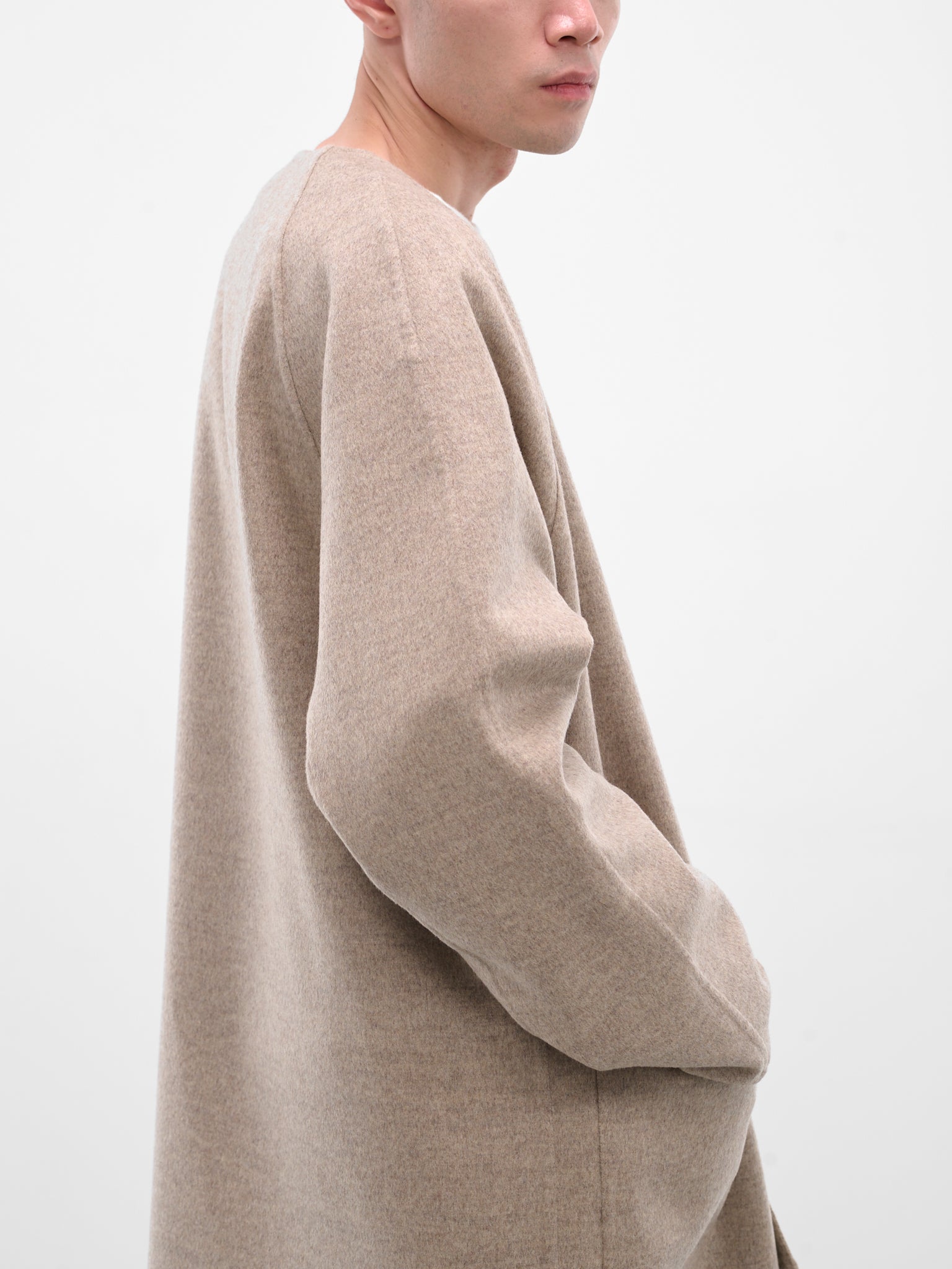 Beige Wool-Cashmere V-Neck Cardigan (829836V3OO0-2783-SANDSHELL-MEL)