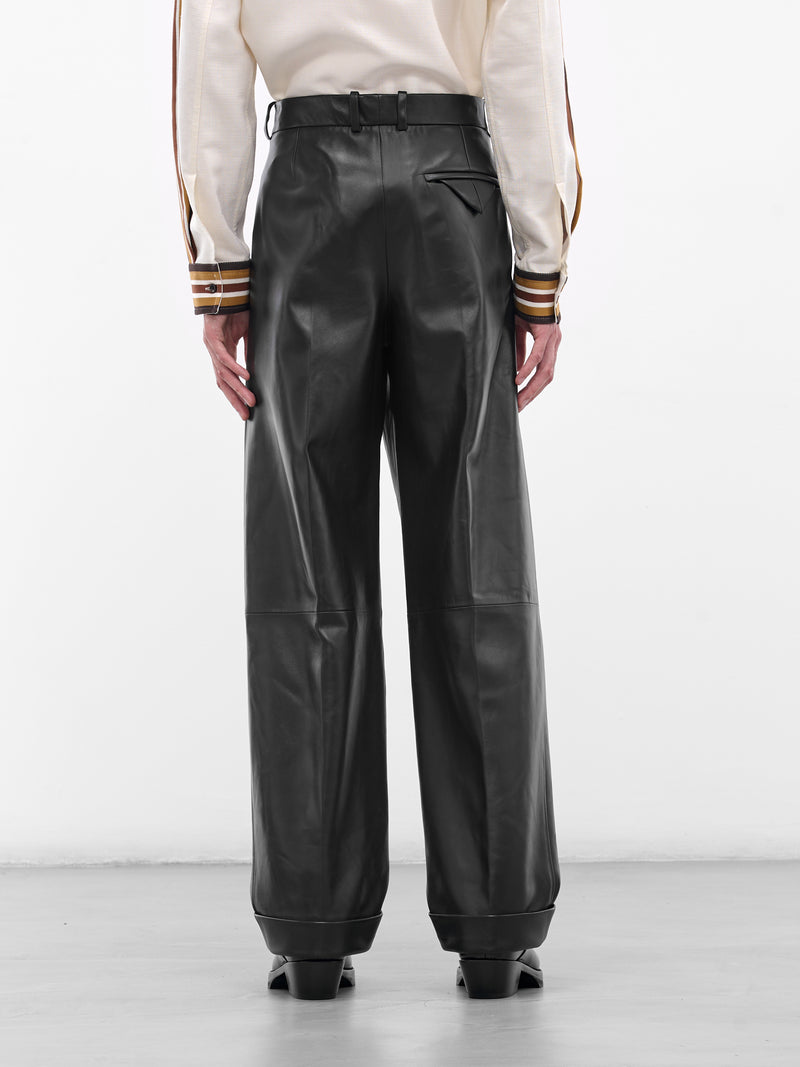 BOTTEGA VENETA Leather Wide Leg Trousers | H.Lorenzo - back