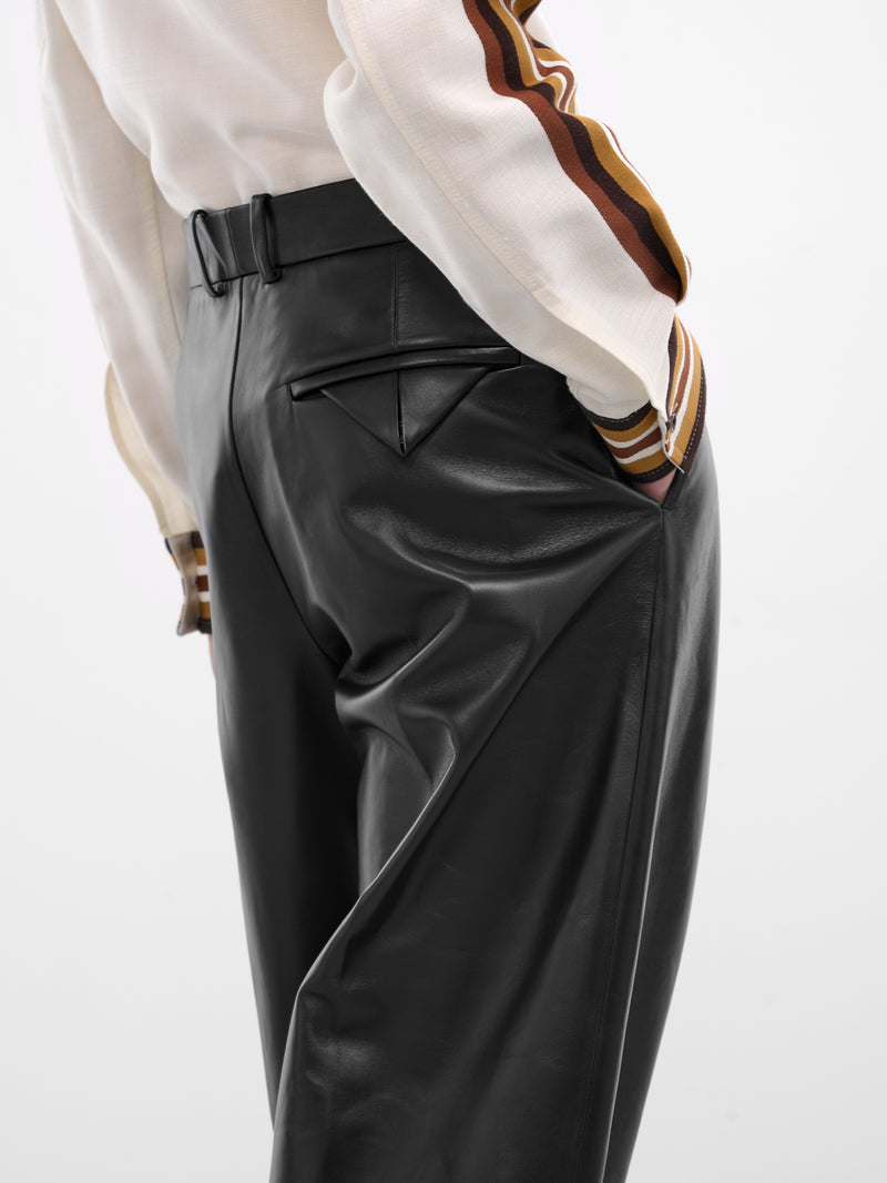 BOTTEGA VENETA Leather Wide Leg Trousers | H.Lorenzo - detail 1