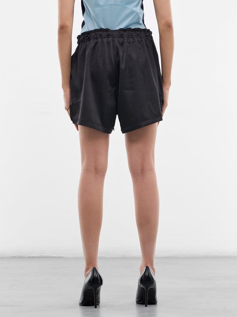 Striped Lace Trim French Knickers (833WS37001-BLACK)