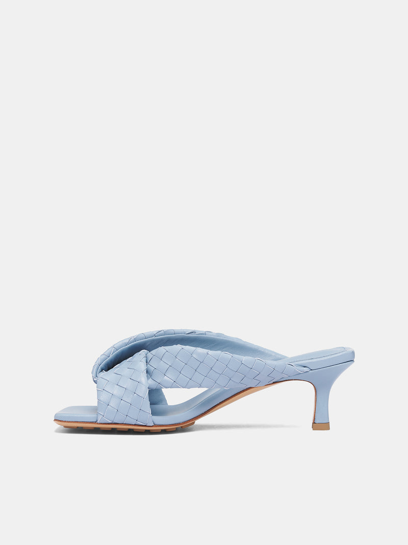 Blue Intrecciato Riva Mule Sandals (837835V2ED0-9113-NEW-ICE)