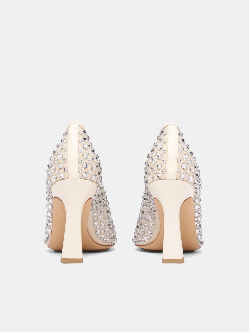 White Crystal Mesh Sofia Pumps (837890V5UO1-9264-SEA-SALT-CRYS)