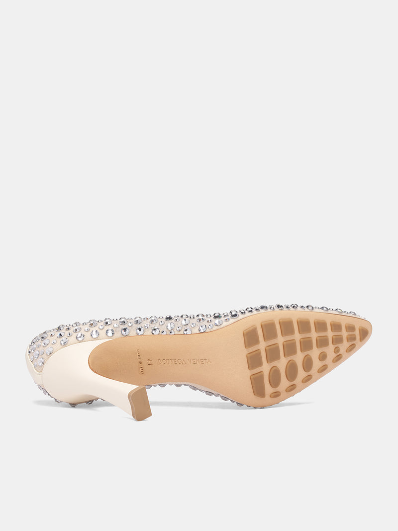 White Crystal Mesh Sofia Pumps (837890V5UO1-9264-SEA-SALT-CRYS)