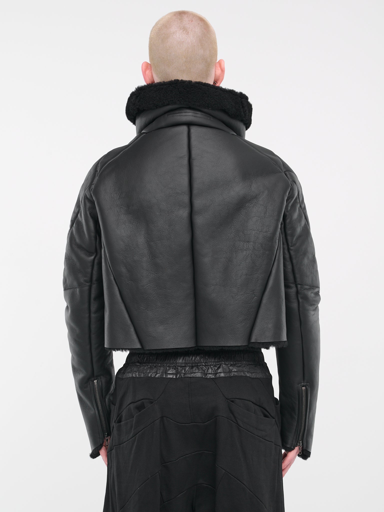 Leather Shearling Jacket (837BLM3-BLACK)