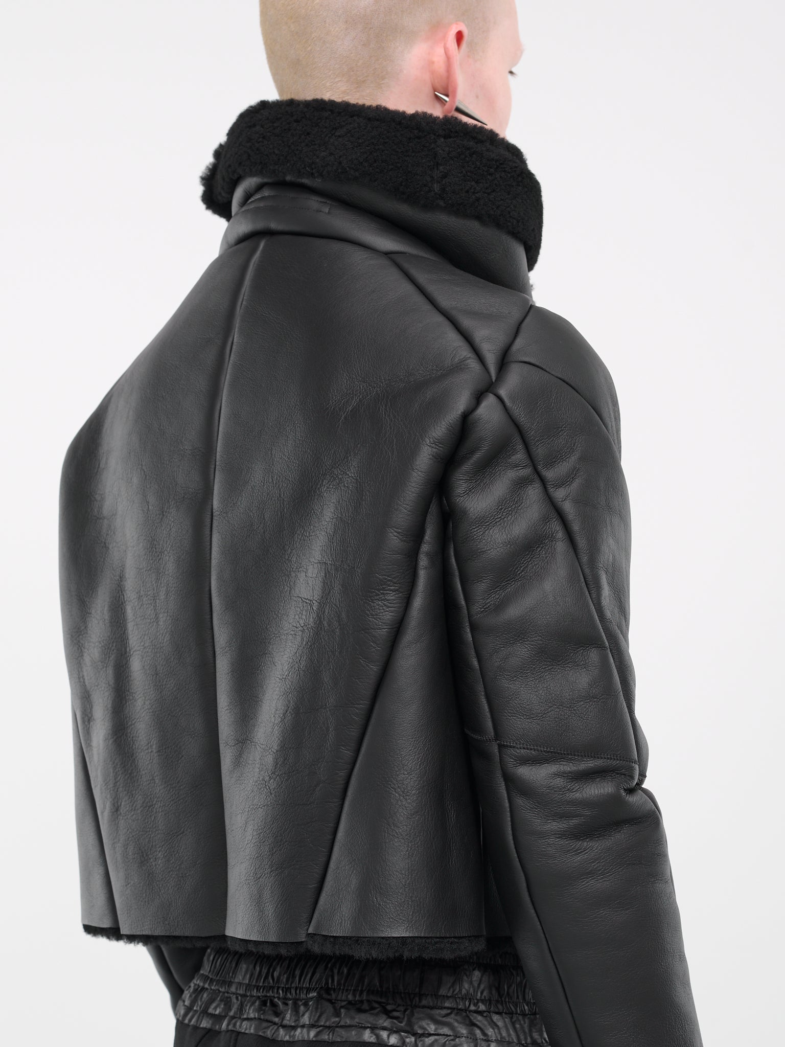 Leather Shearling Jacket (837BLM3-BLACK)