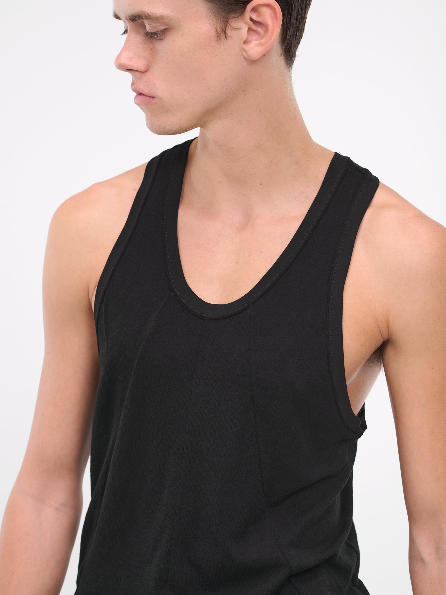 Seam Chiffon Tank (837CUM9-BLACK)