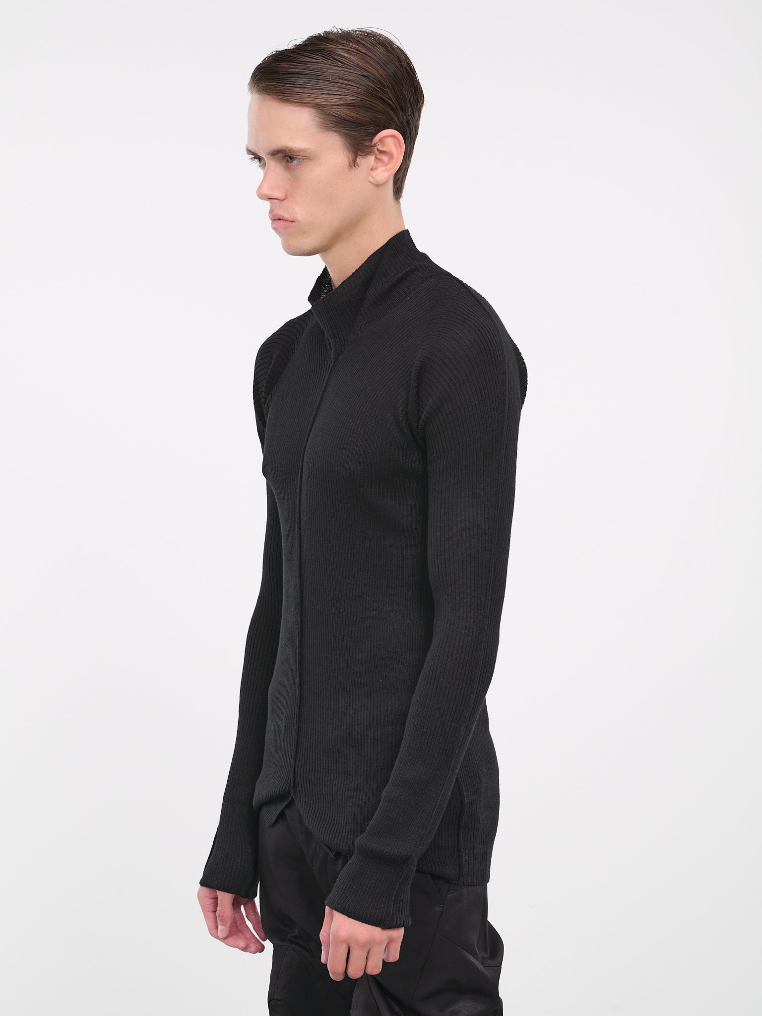 Seam Knit Sweater (837KNM1-BLACK)