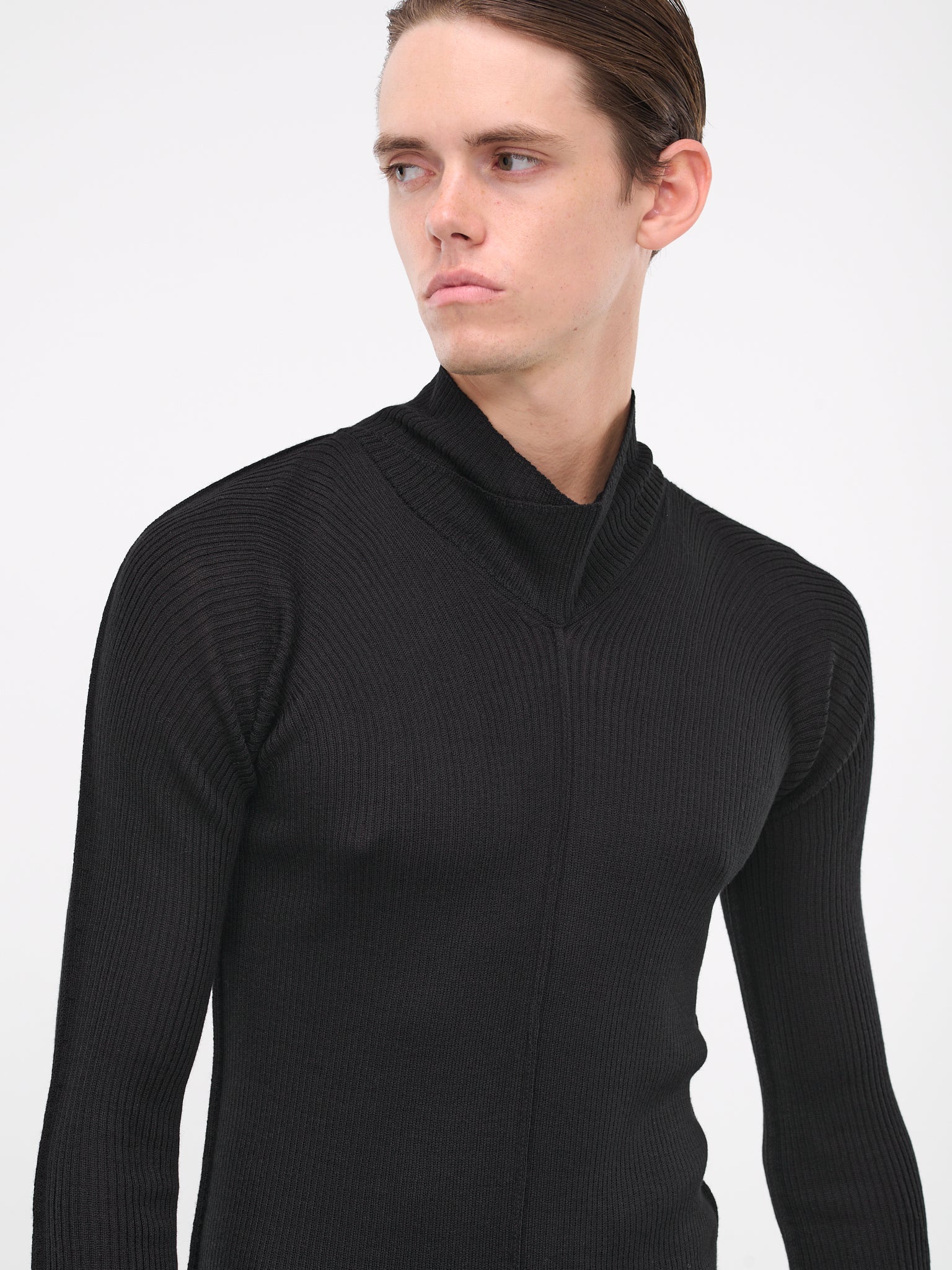 Seam Knit Sweater (837KNM1-BLACK)