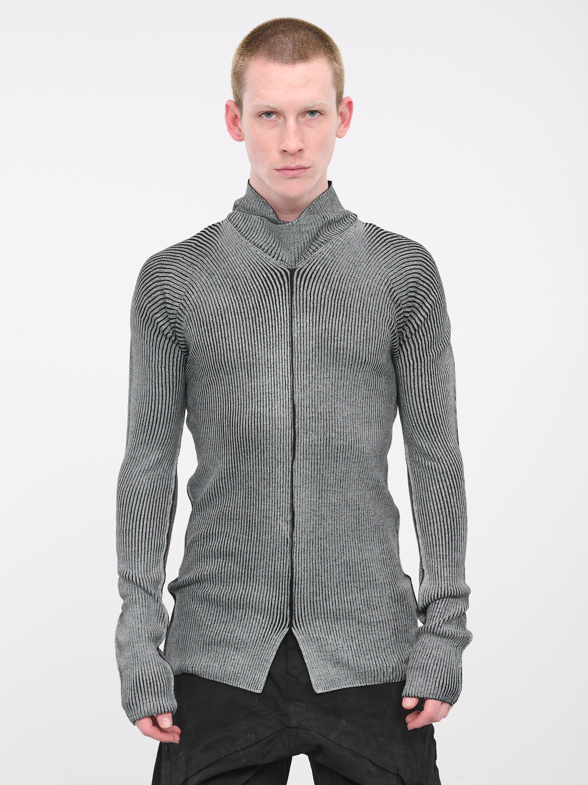 Seam High Neck Knit (837KNM1-C-OFF-BLACK)