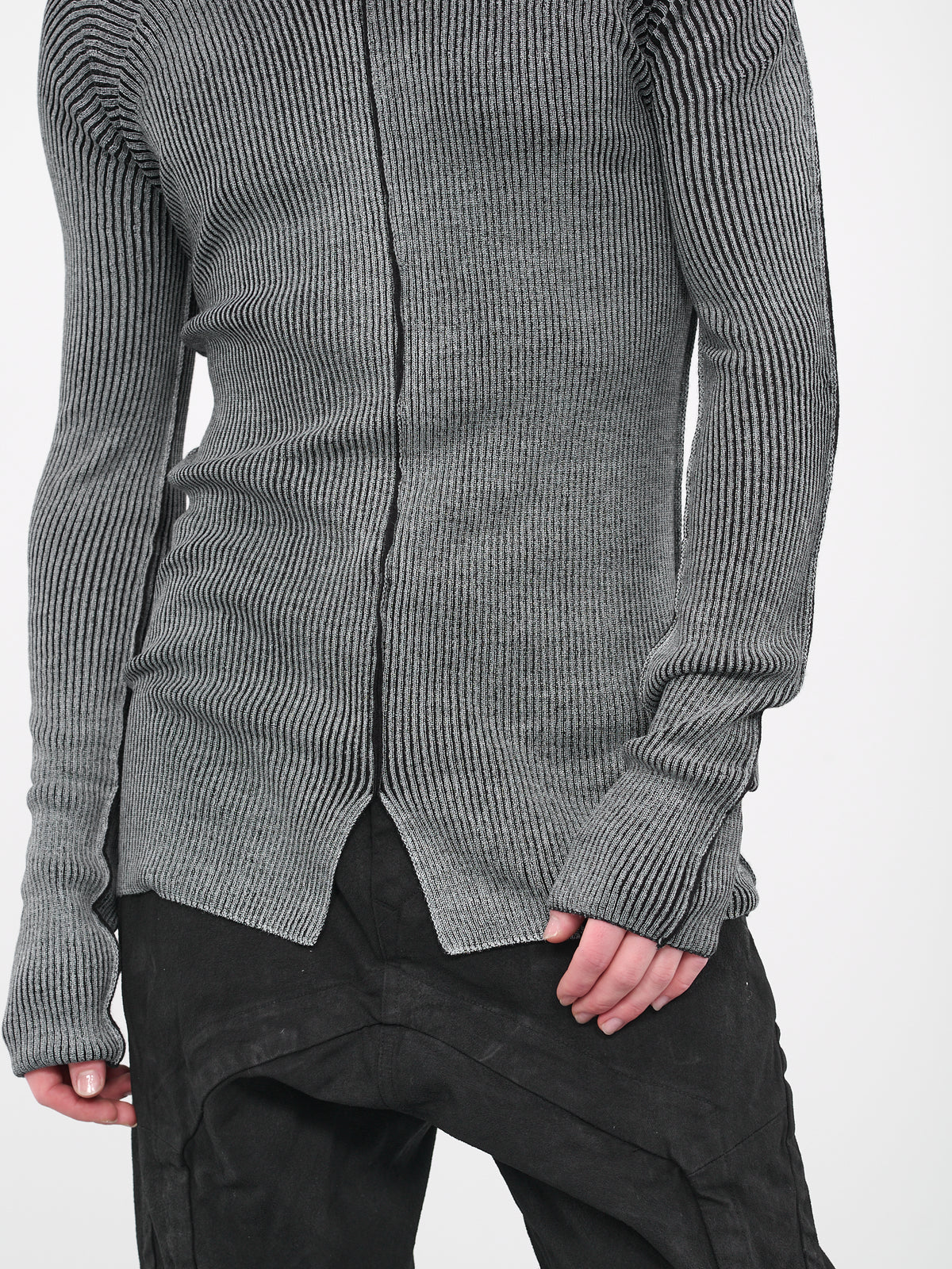 Seam High Neck Knit (837KNM1-C-OFF-BLACK)