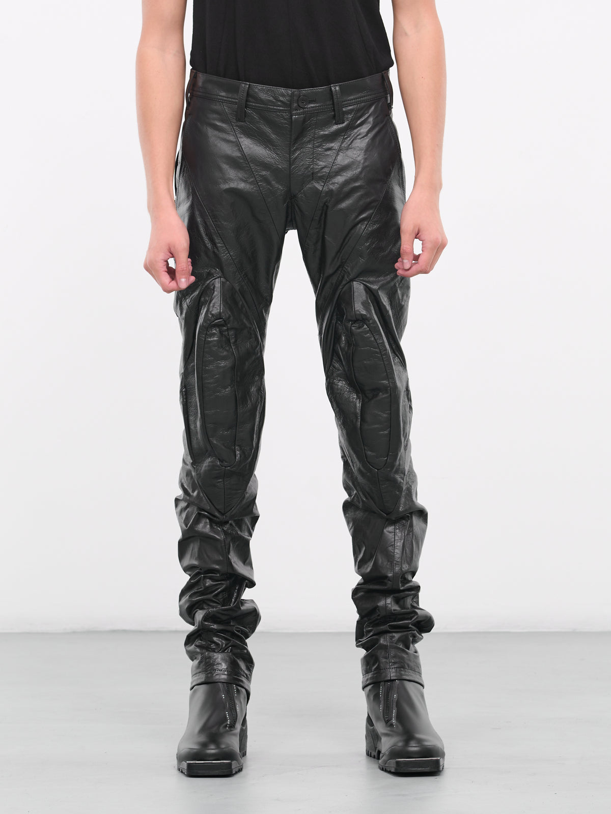 Leather Biker Pants (837PAM4-BLACK)