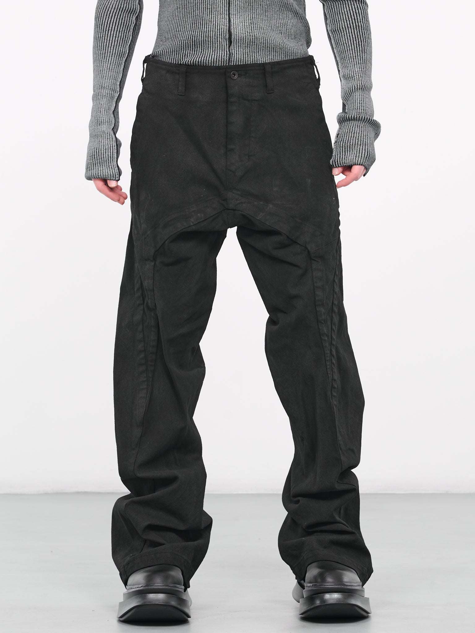 Edge Seam Baggy Pants (837PAM7-C-BLACK)