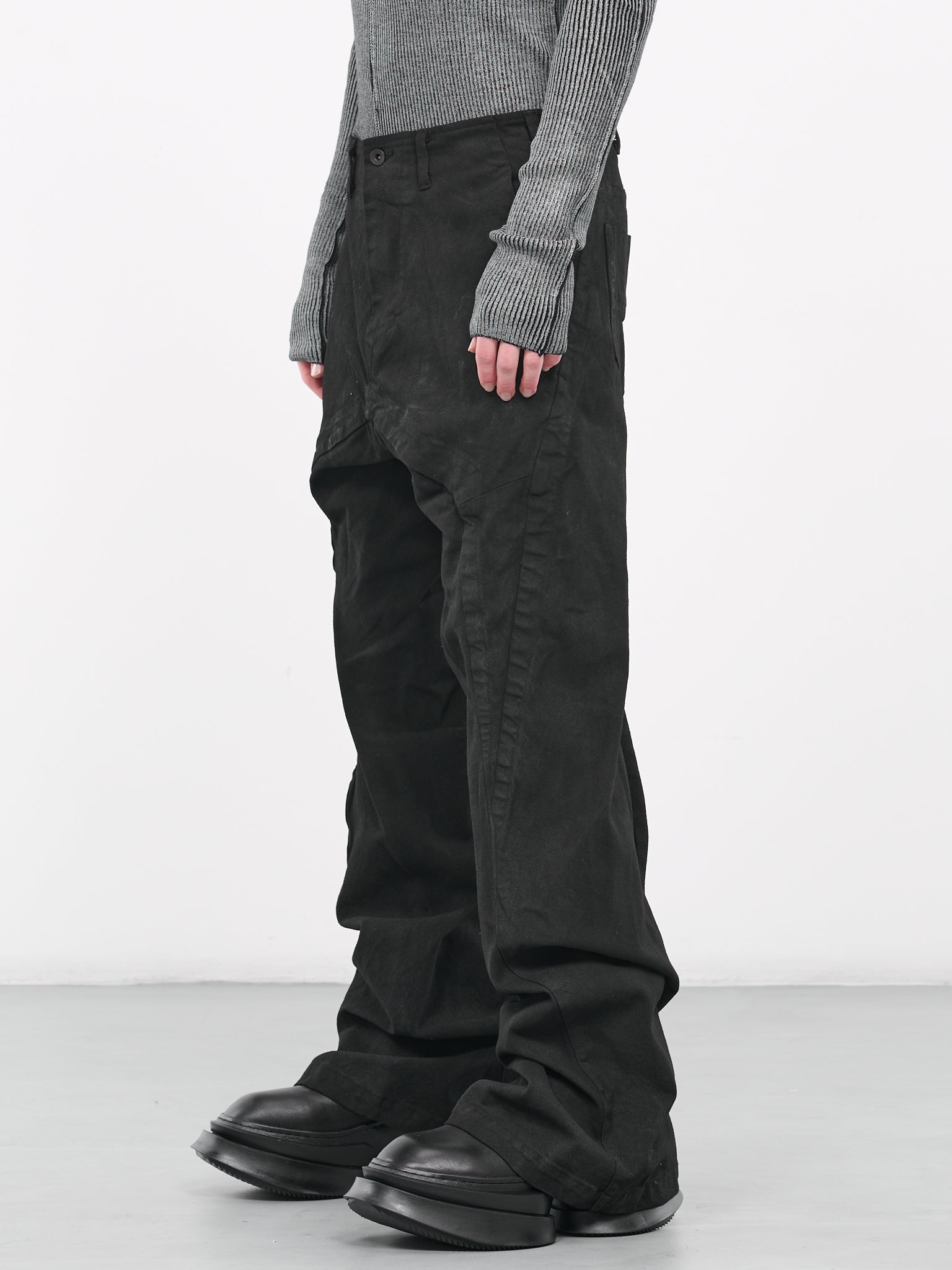 Edge Seam Baggy Pants (837PAM7-C-BLACK)