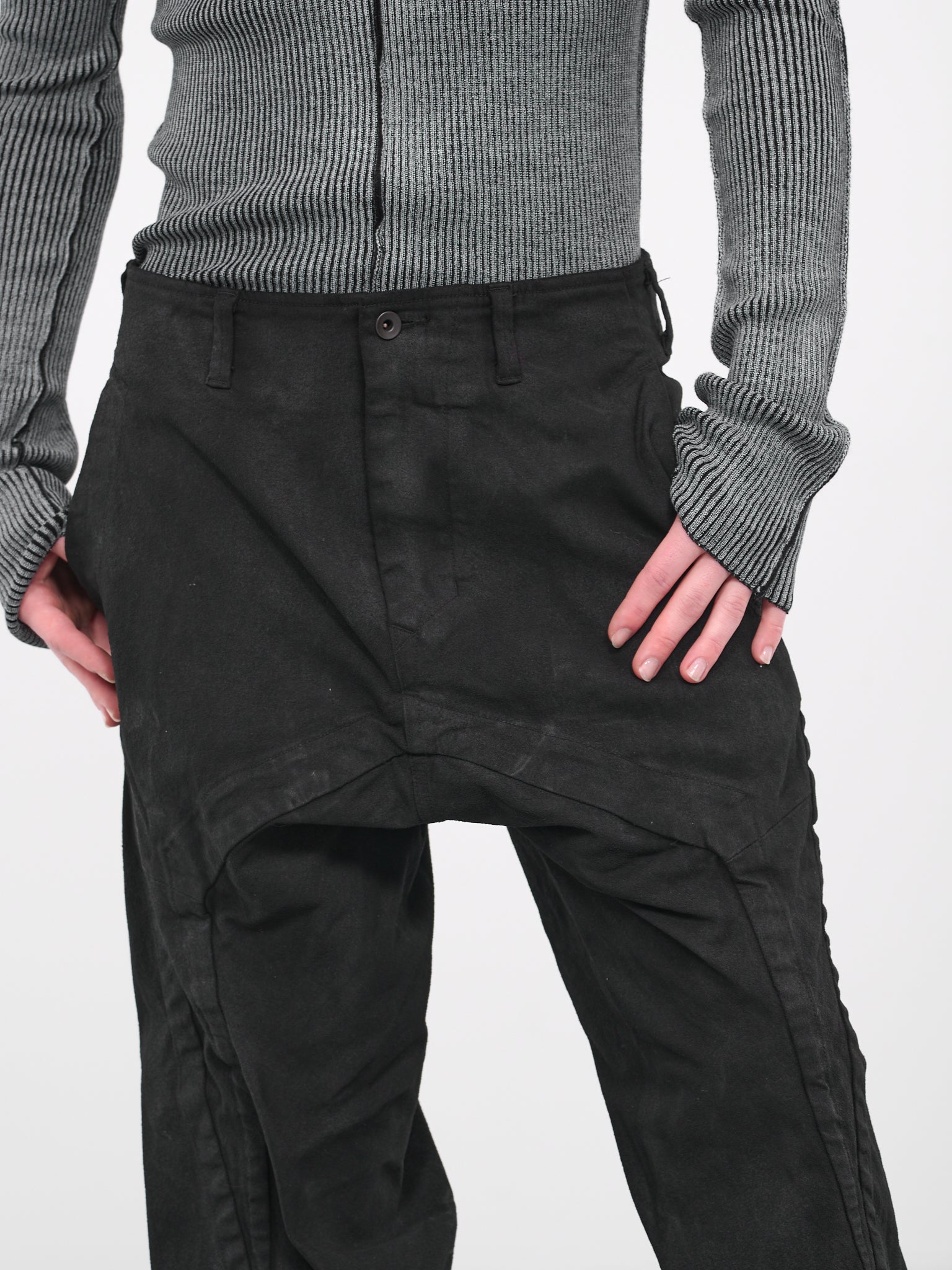 Edge Seam Baggy Pants (837PAM7-C-BLACK)