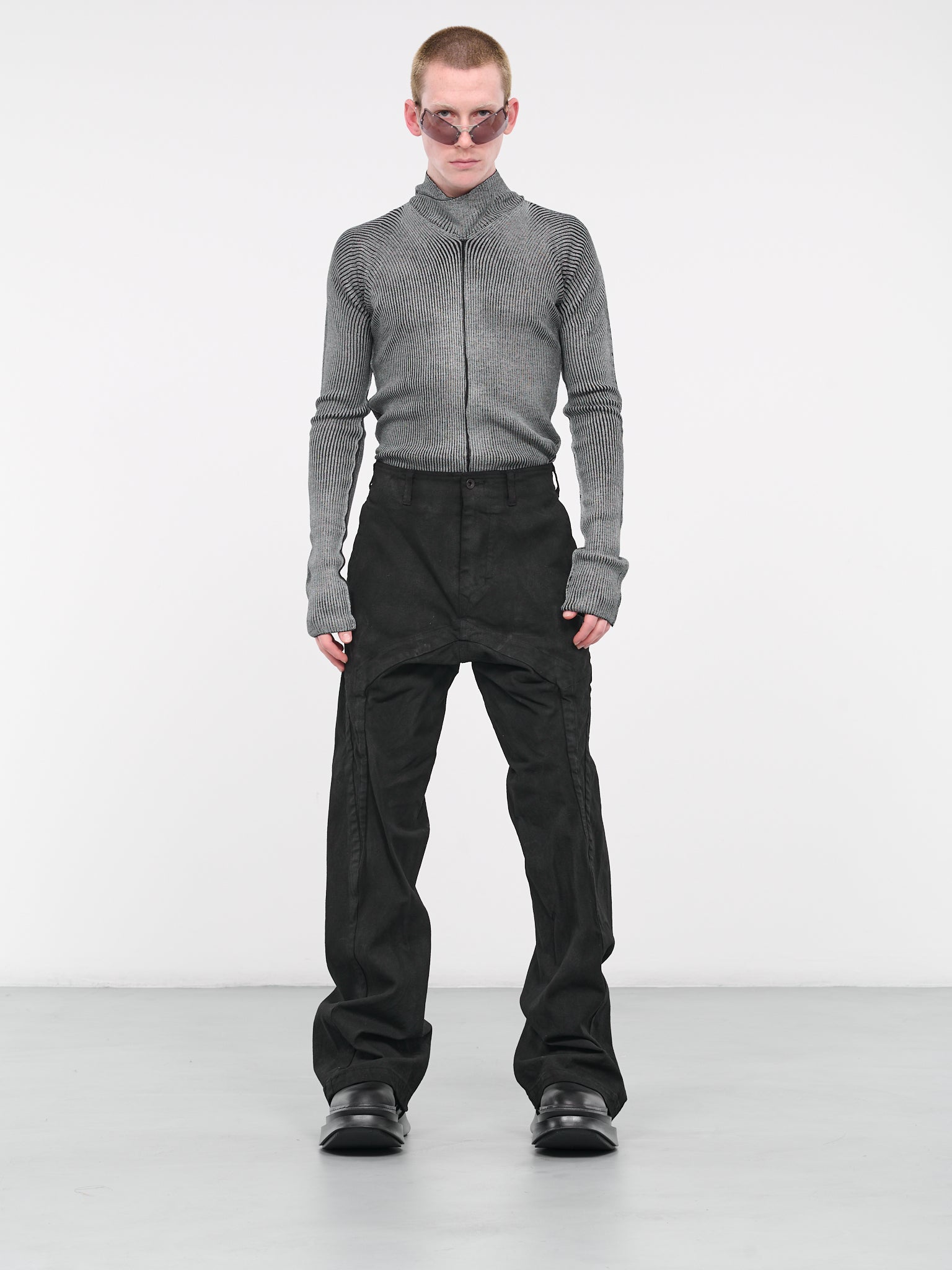 Edge Seam Baggy Pants (837PAM7-C-BLACK)