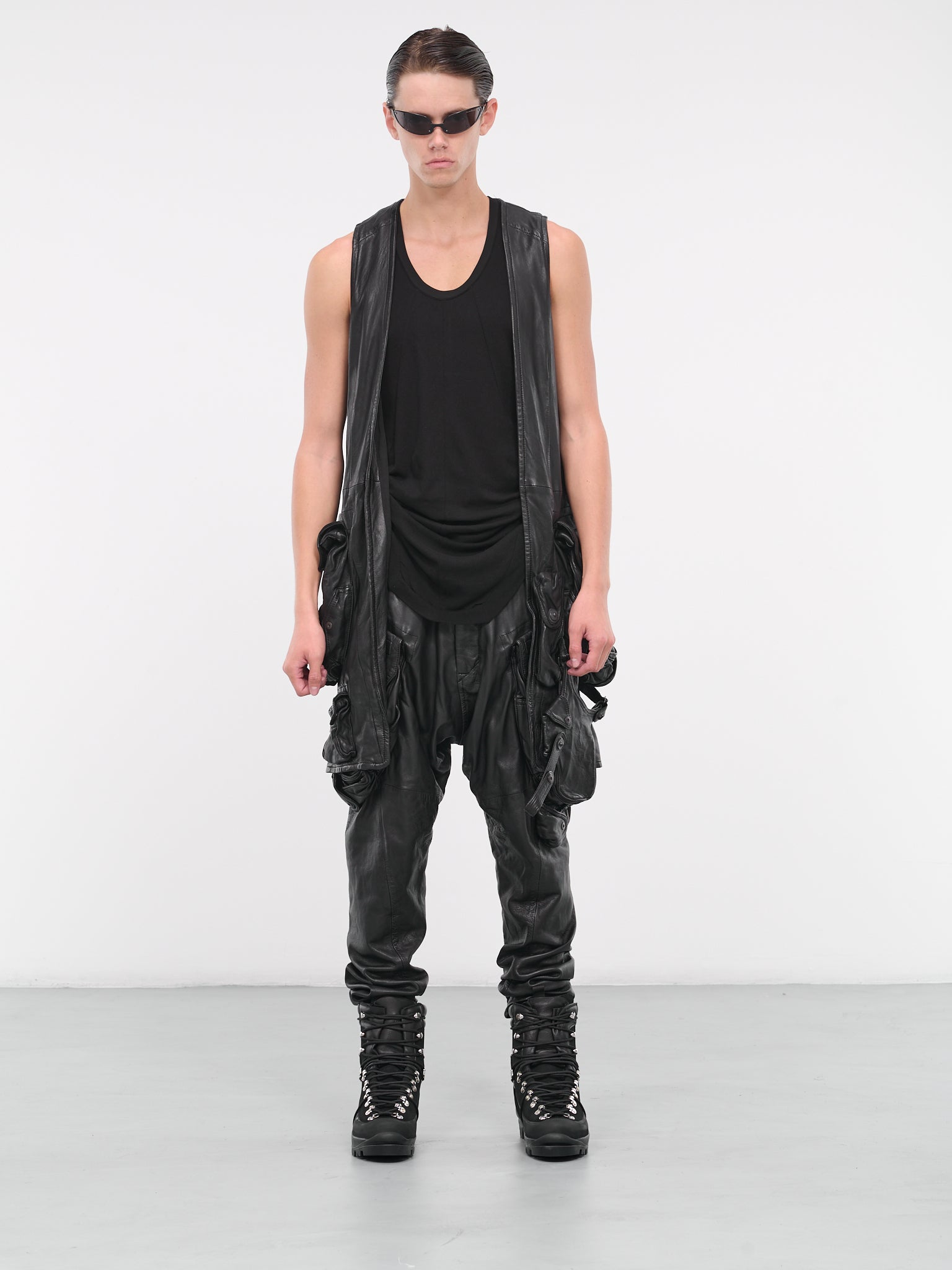 Leather Cargo Pants (839PAM5-BLACK)
