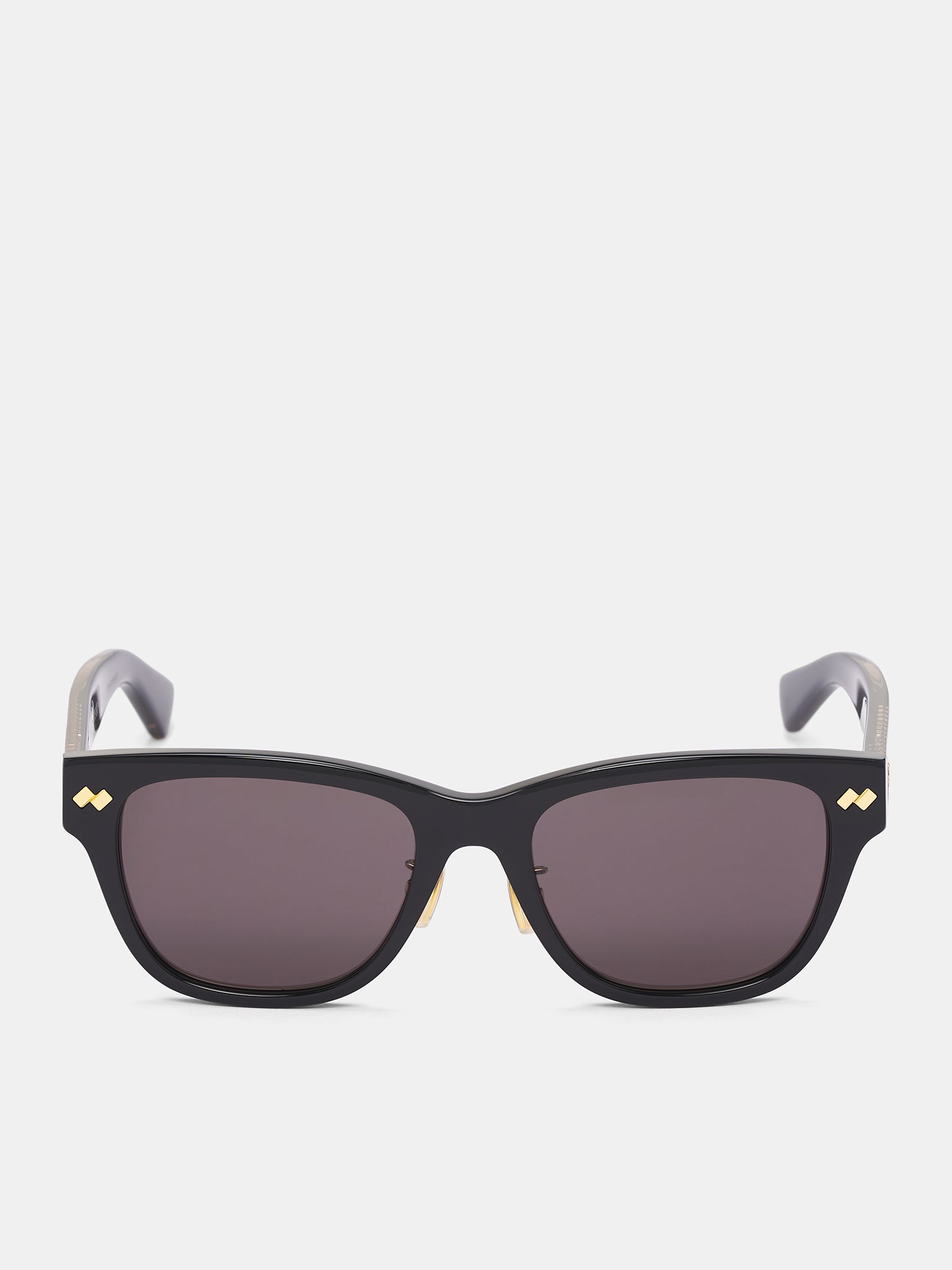 サングラス BOTTEGA VENETA FW25 SUNGLASSES (841186 V2Q30 1049) Black Intrecciato Square Sunglasses (841198V2Q30-1049-BLACK
