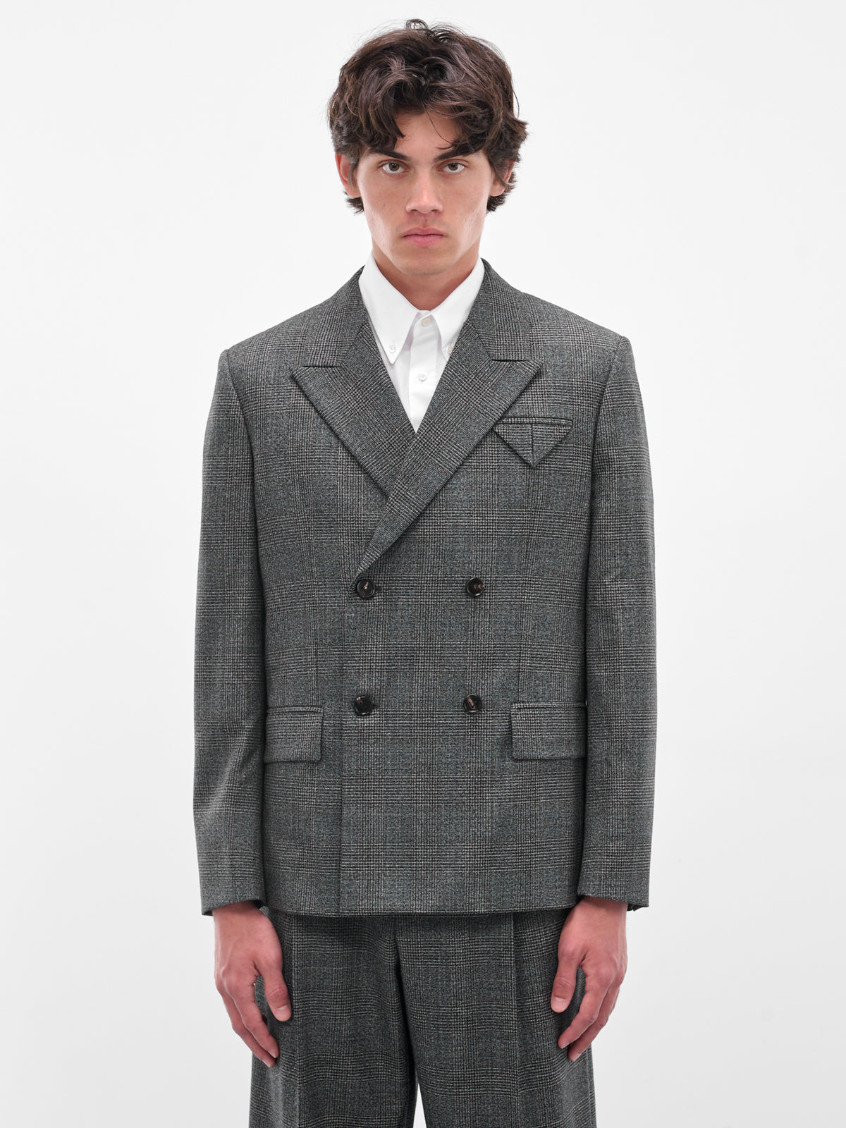 Gray Prince Of Wales Blazer (841512V5P60-1071-BLACK-CHALK-B)