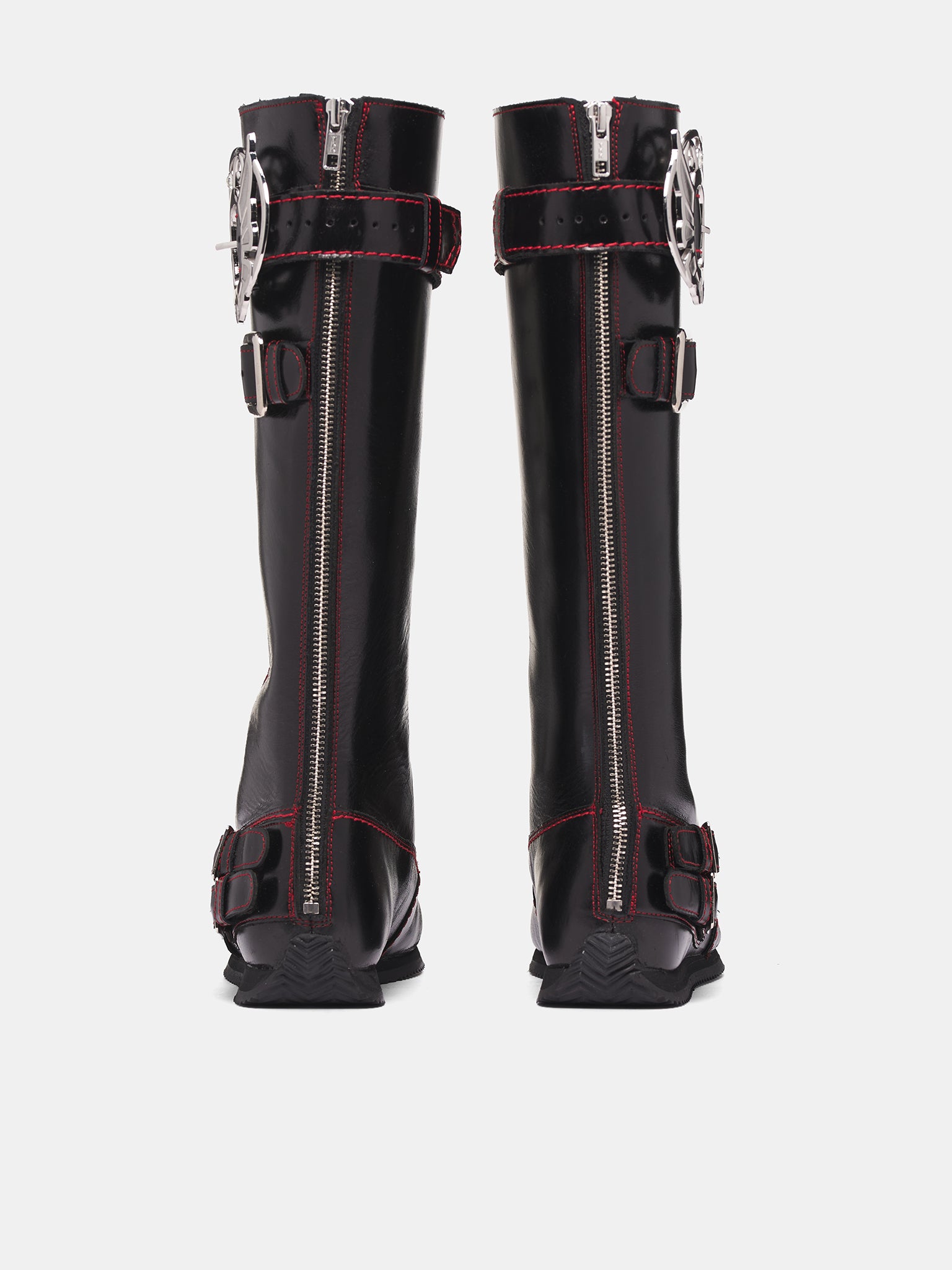 Black Leather Stefanie High Boots (8500-CHUNKY-LACE-UP-BLACK)