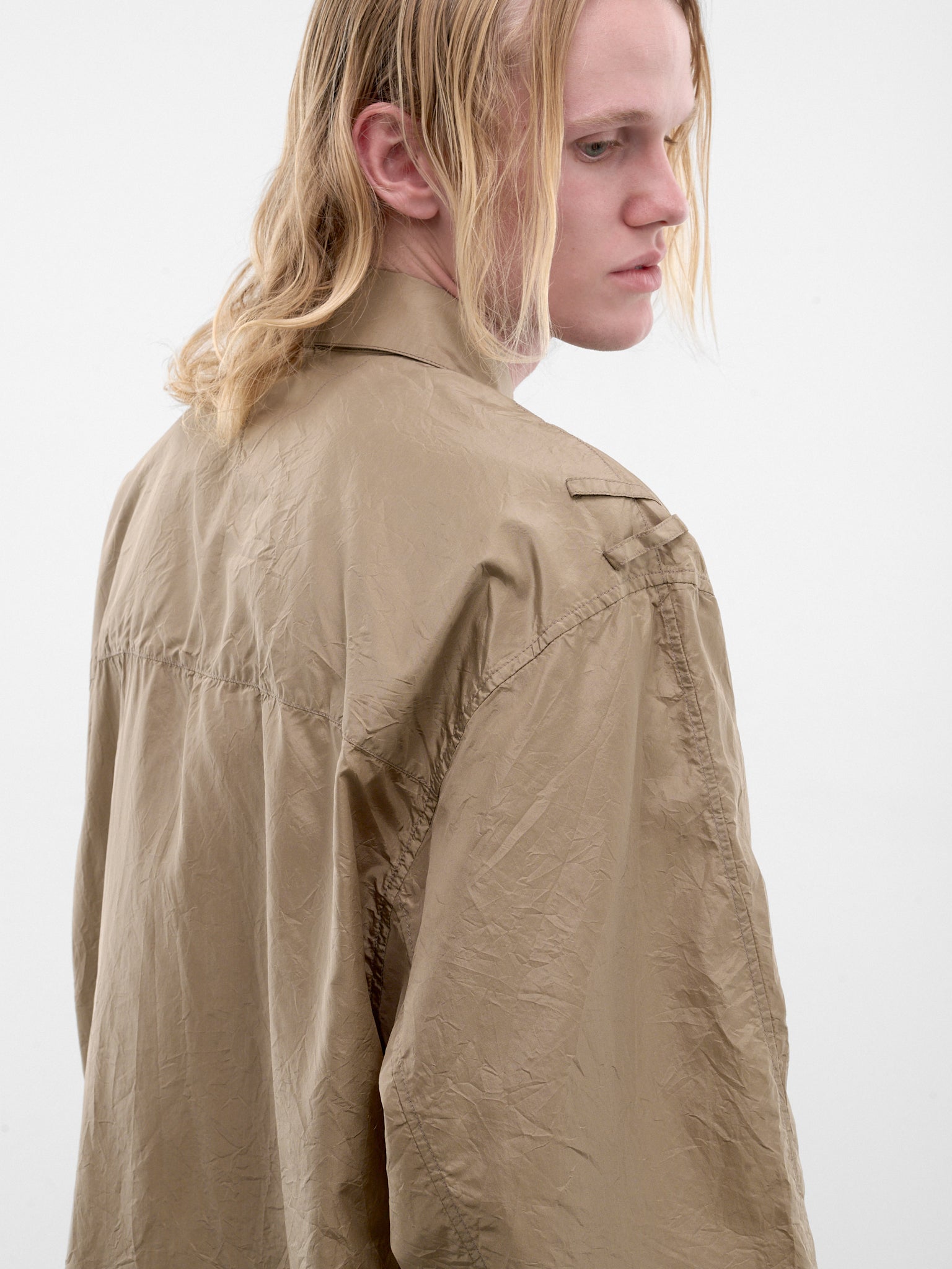 Brown Oversized Button-Up Shirt (852449V6D80015-BROWN)