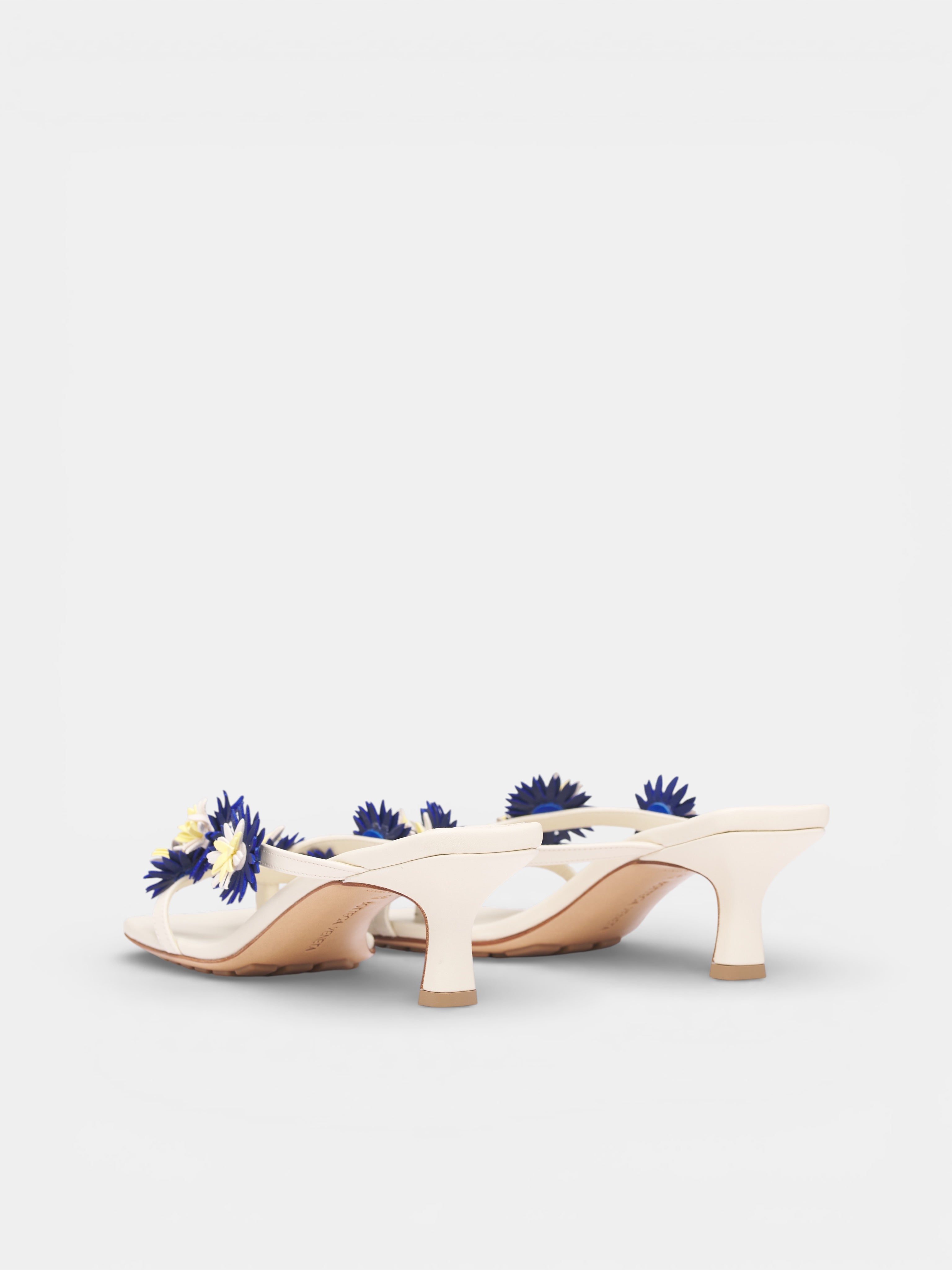 White Flower Applique Heeled Sandals (855905V65S0007-OFF-WHITE)