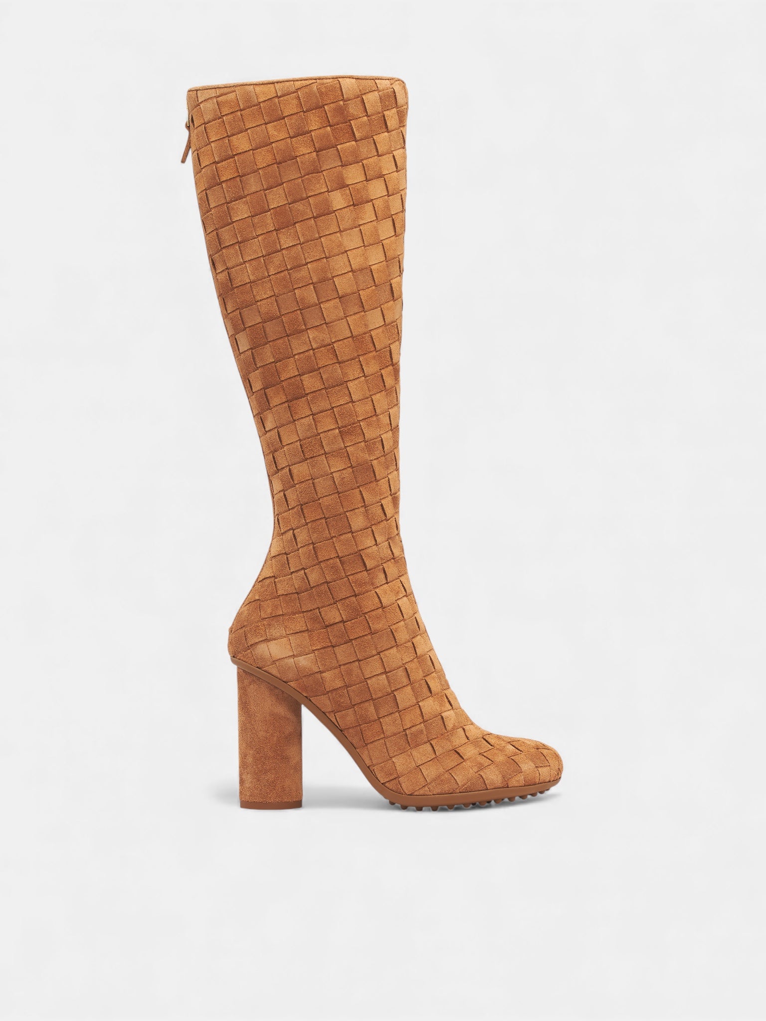 Beige Intrecciato Suede High Boots (855922V4JC0003-TAFFY)