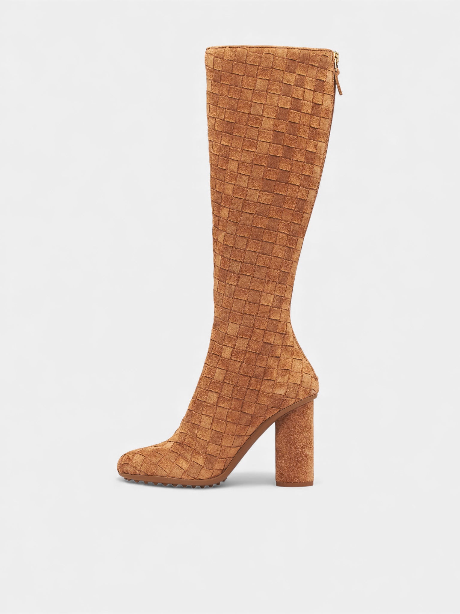 Beige Intrecciato Suede High Boots (855922V4JC0003-TAFFY)