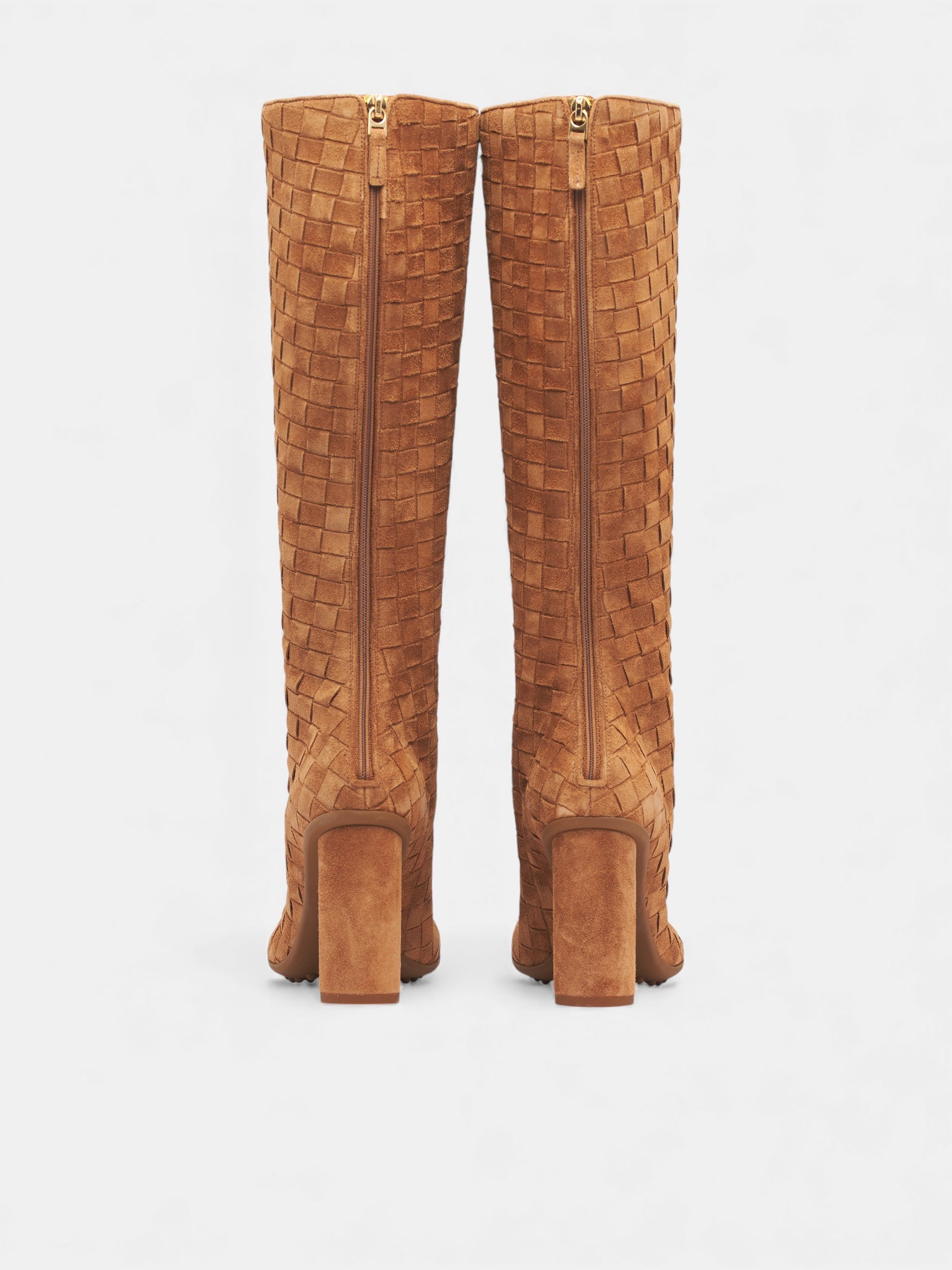 Beige Intrecciato Suede High Boots (855922V4JC0003-TAFFY)