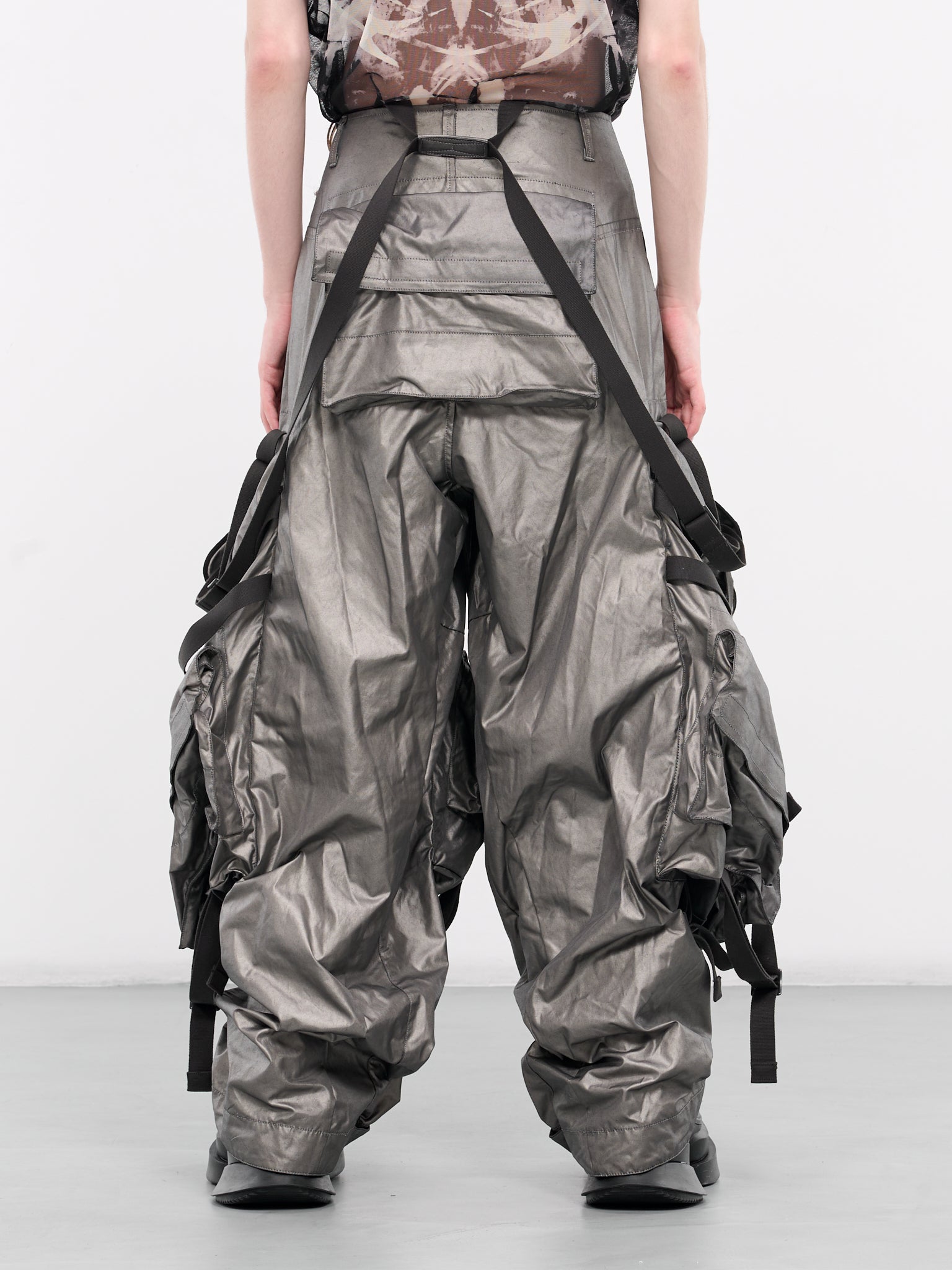 Strap Cargo Pants (857PAM10-S-SILVER-GRAY)