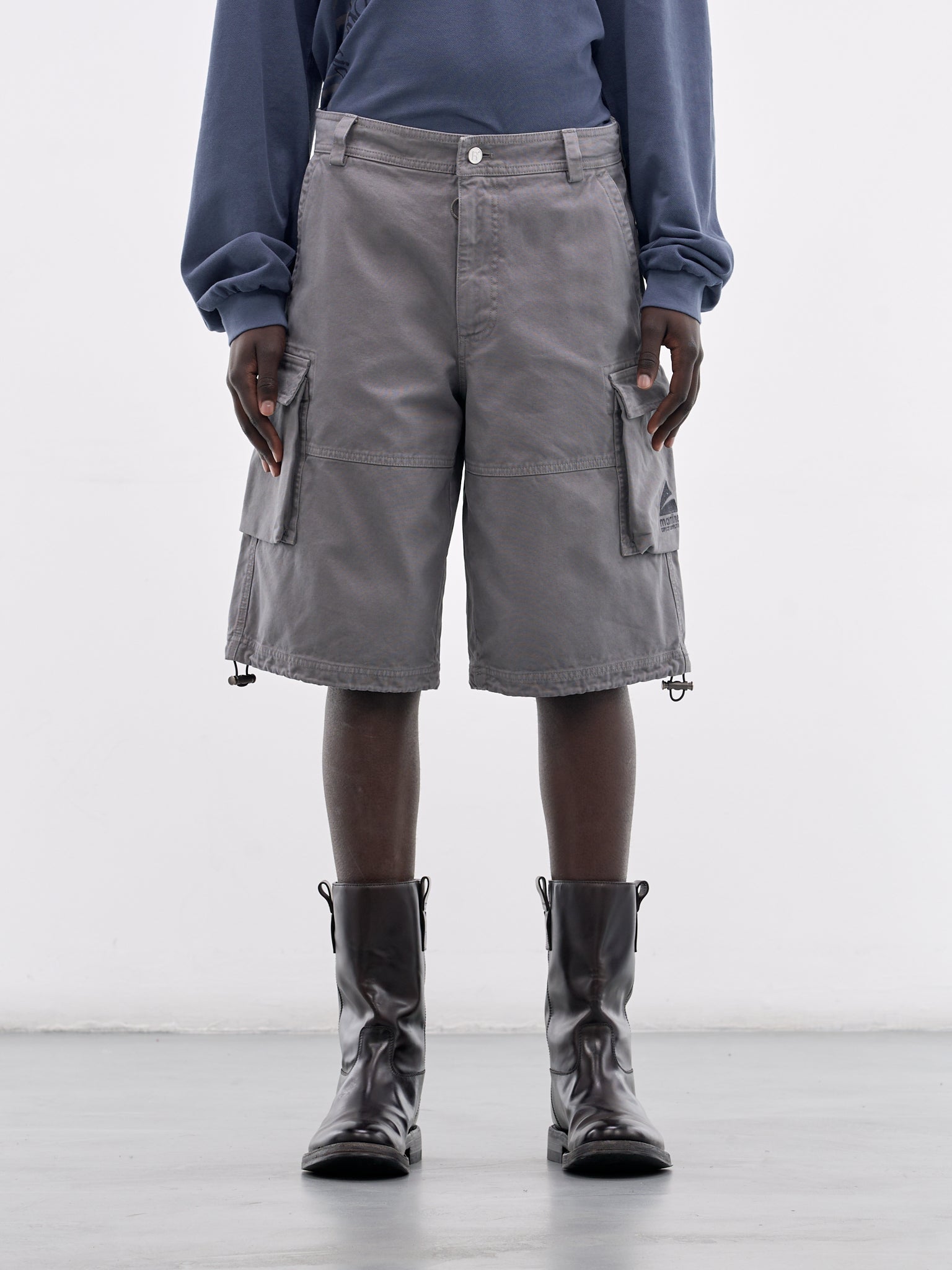 Gray Cotton Cargo Shorts (860WP22003-GRAY)