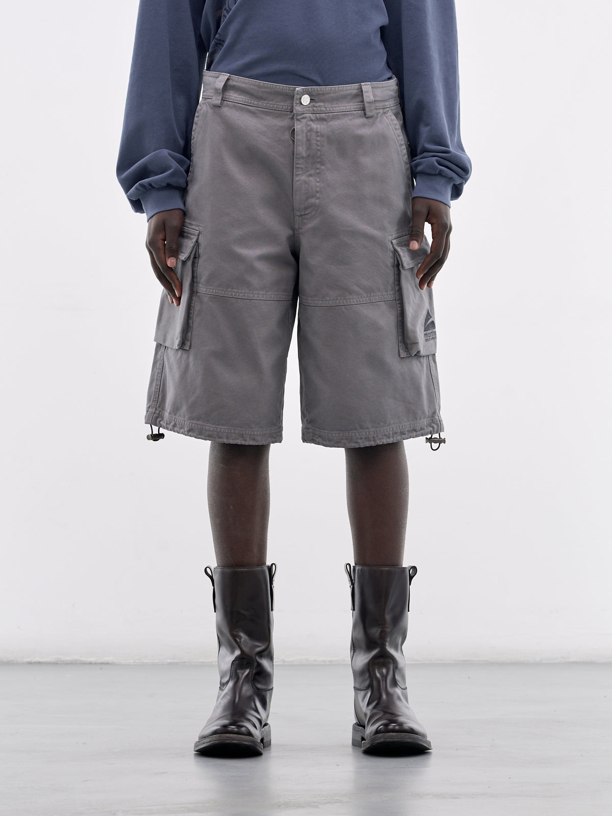 Gray Cotton Cargo Shorts (860WP22003-GRAY)
