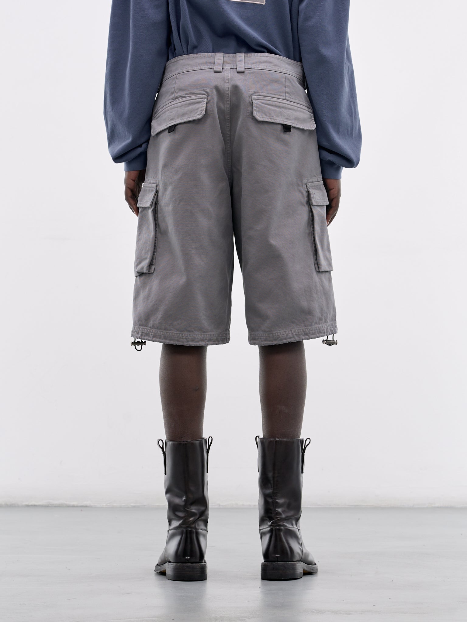 Gray Cotton Cargo Shorts (860WP22003-GRAY)