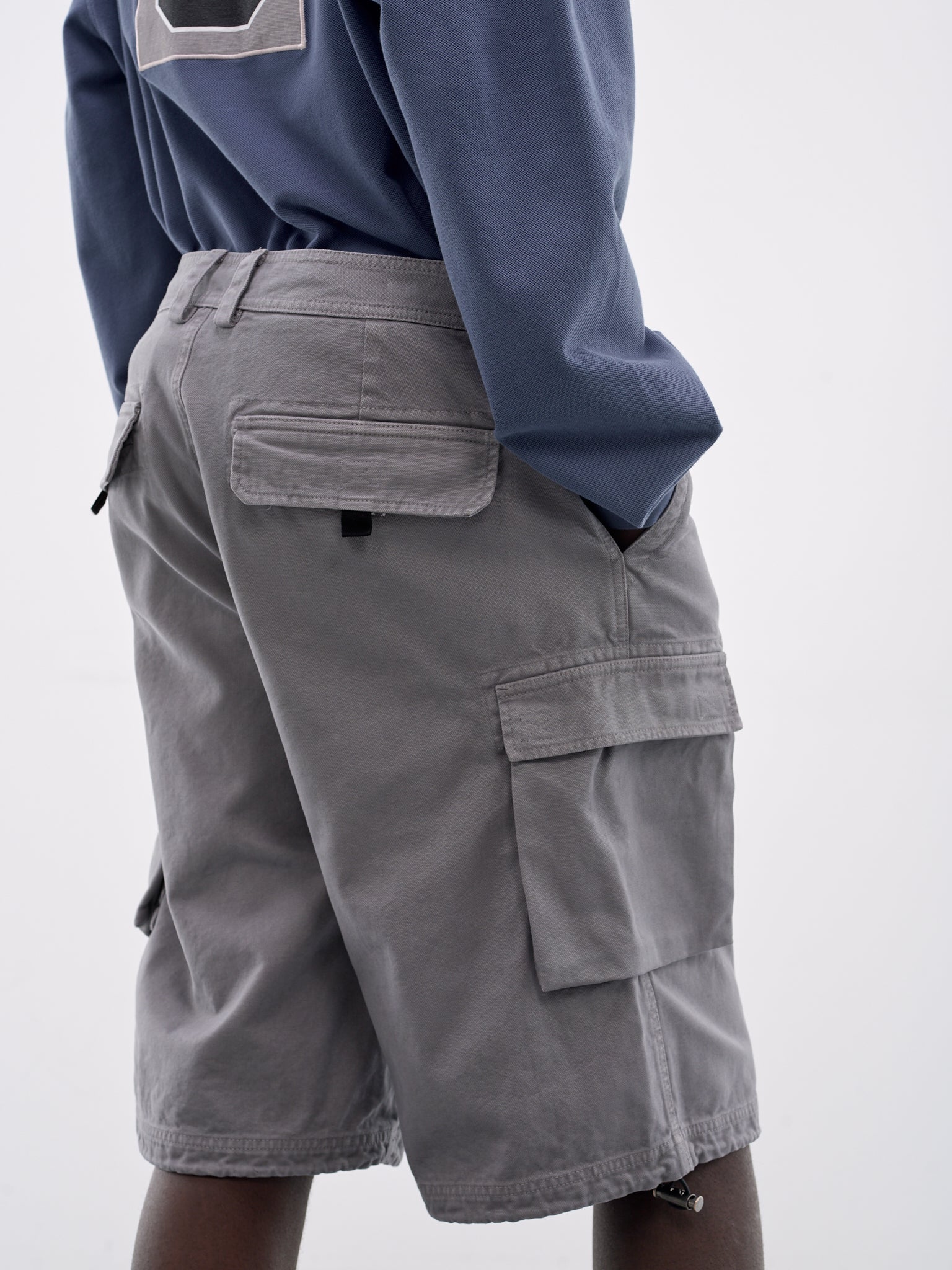 Gray Cotton Cargo Shorts (860WP22003-GRAY)