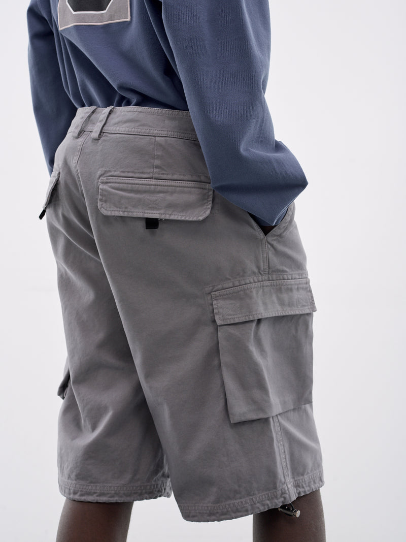 Gray Cotton Cargo Shorts (860WP22003-GRAY)