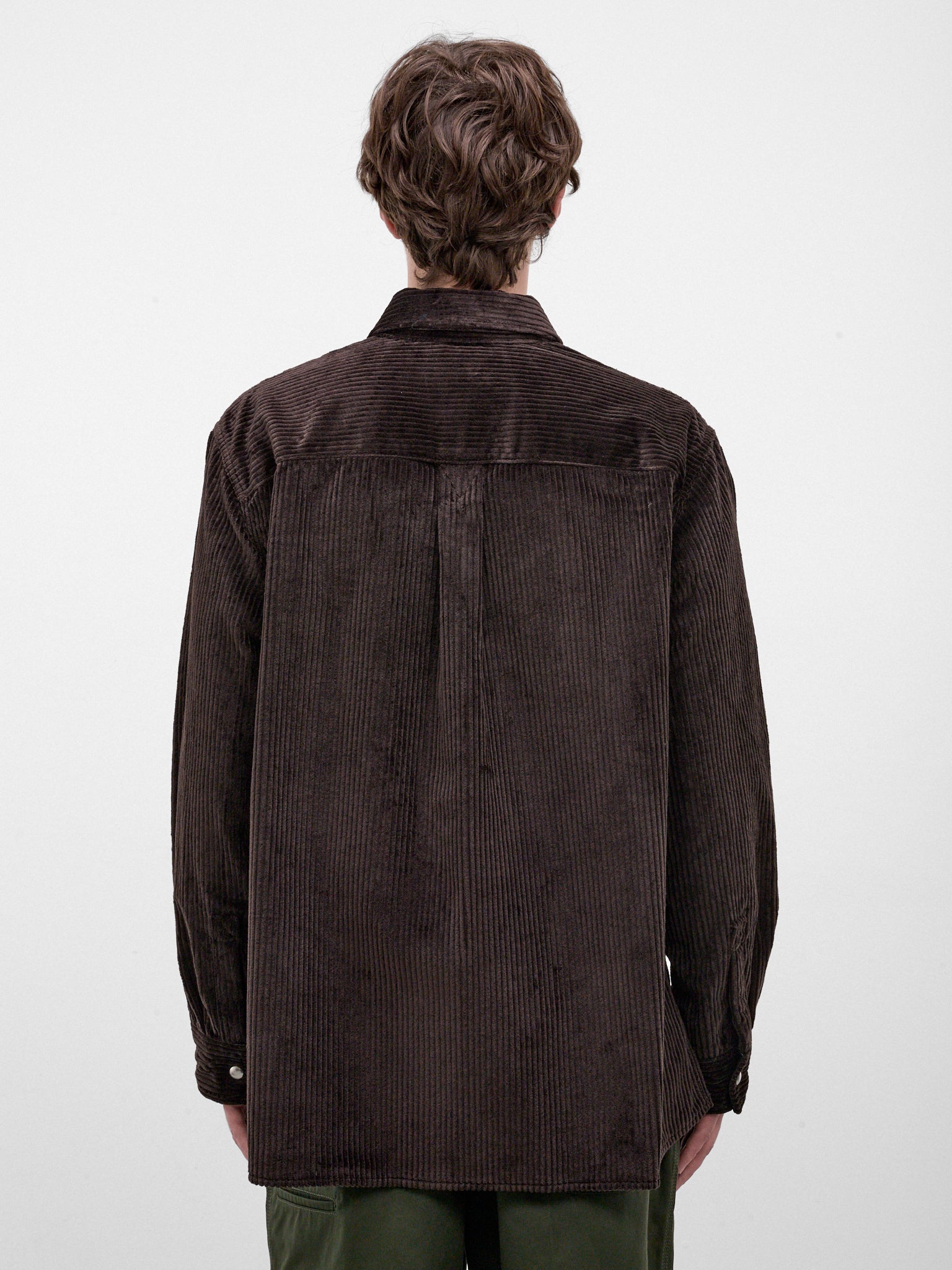 Brown Corduroy Zipped Overshirt (861018V6O40-BROWN)