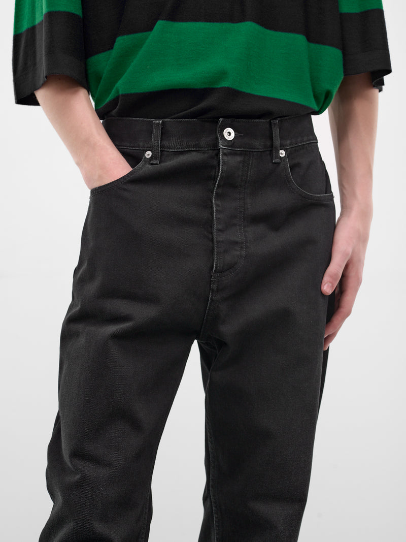 Black Denim Wide Leg Jeans (861558V6900-1000-BLACK-DENIM)