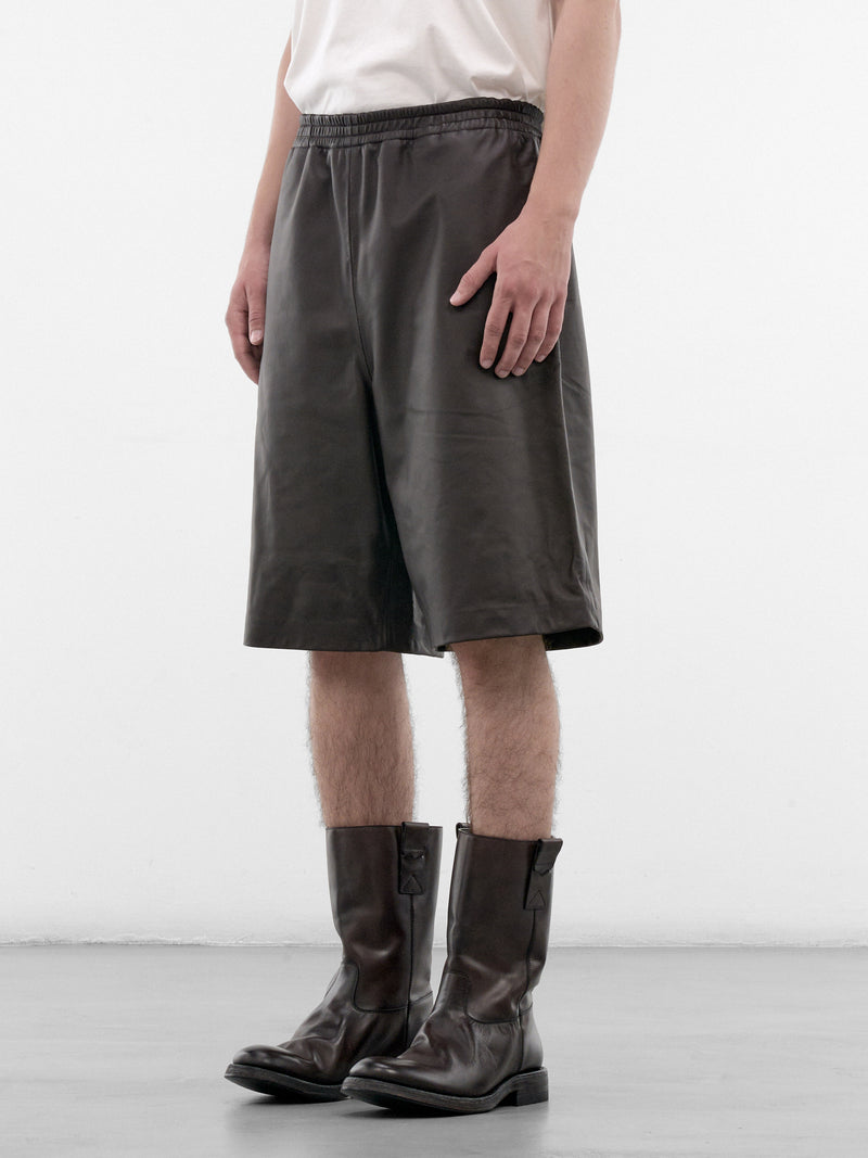 Brown Leather Wide Shorts (863012V68-F0014-2135-CARRUB)