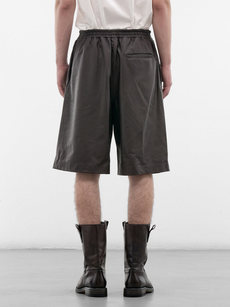 Brown Leather Wide Shorts (863012V68-F0014-2135-CARRUB)