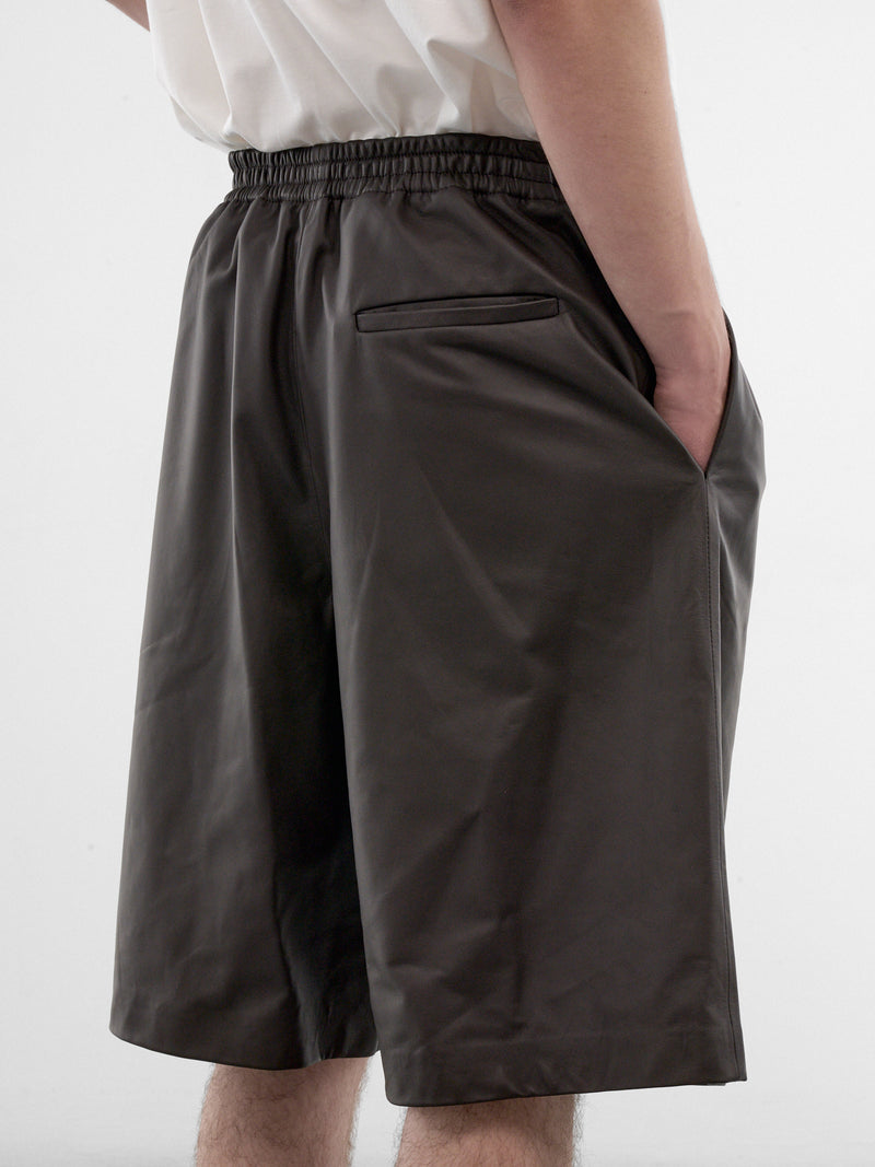 Brown Leather Wide Shorts (863012V68-F0014-2135-CARRUB)