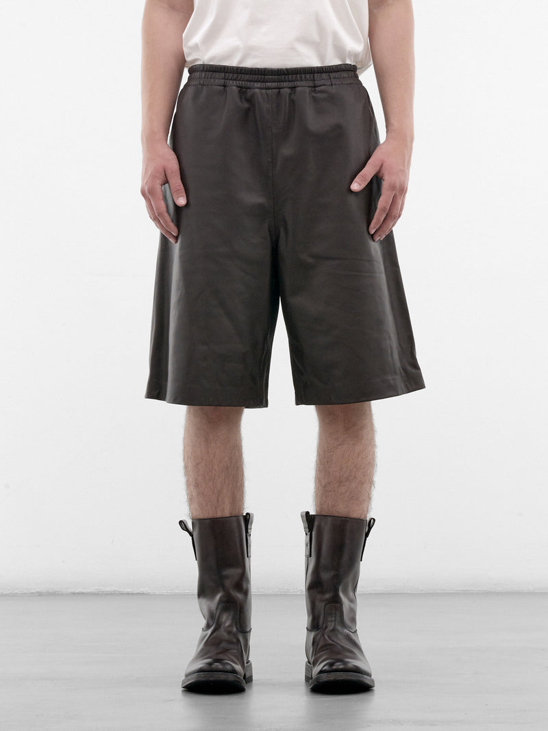 Brown Leather Wide Shorts (863012V68-F0014-2135-CARRUB)