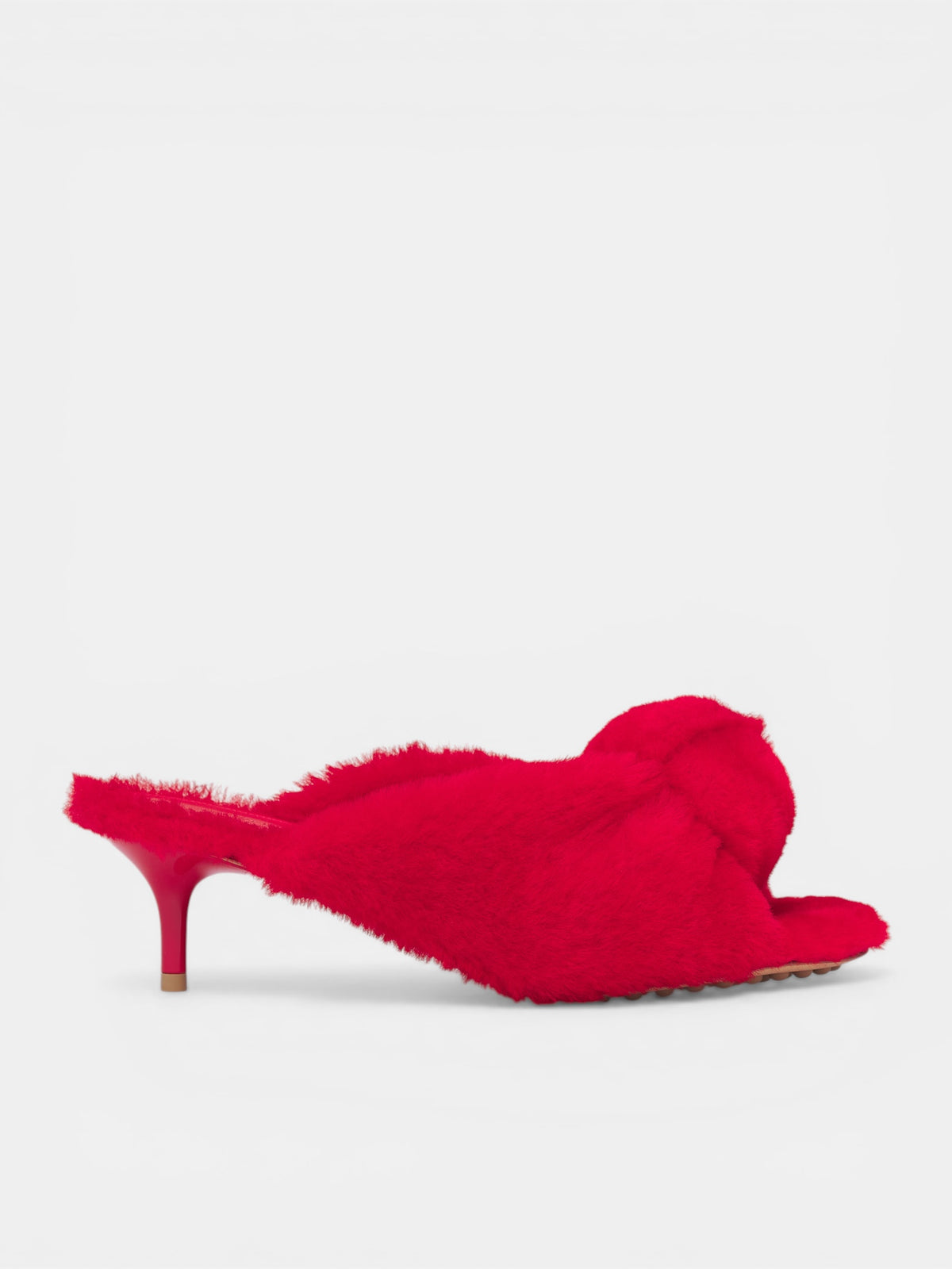 Red Cardinal Fuzzy Heeled Sandals (868227V6IR0011-CARDINAL)
