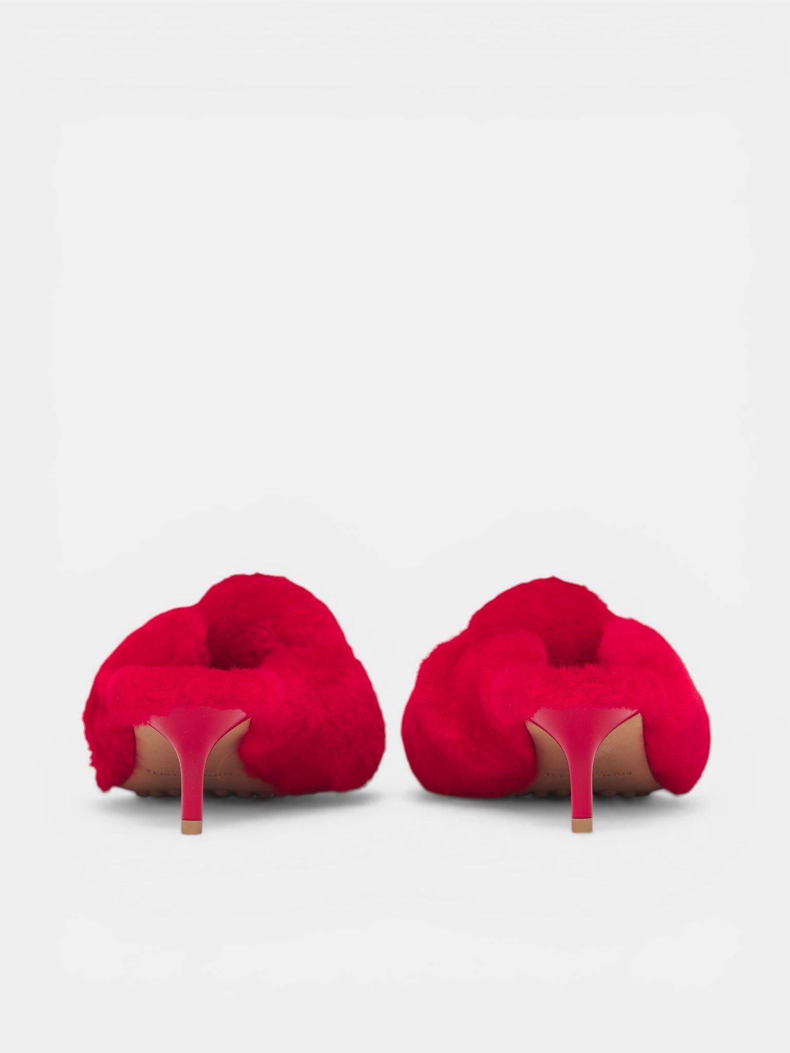 Red Cardinal Fuzzy Heeled Sandals (868227V6IR0011-CARDINAL)