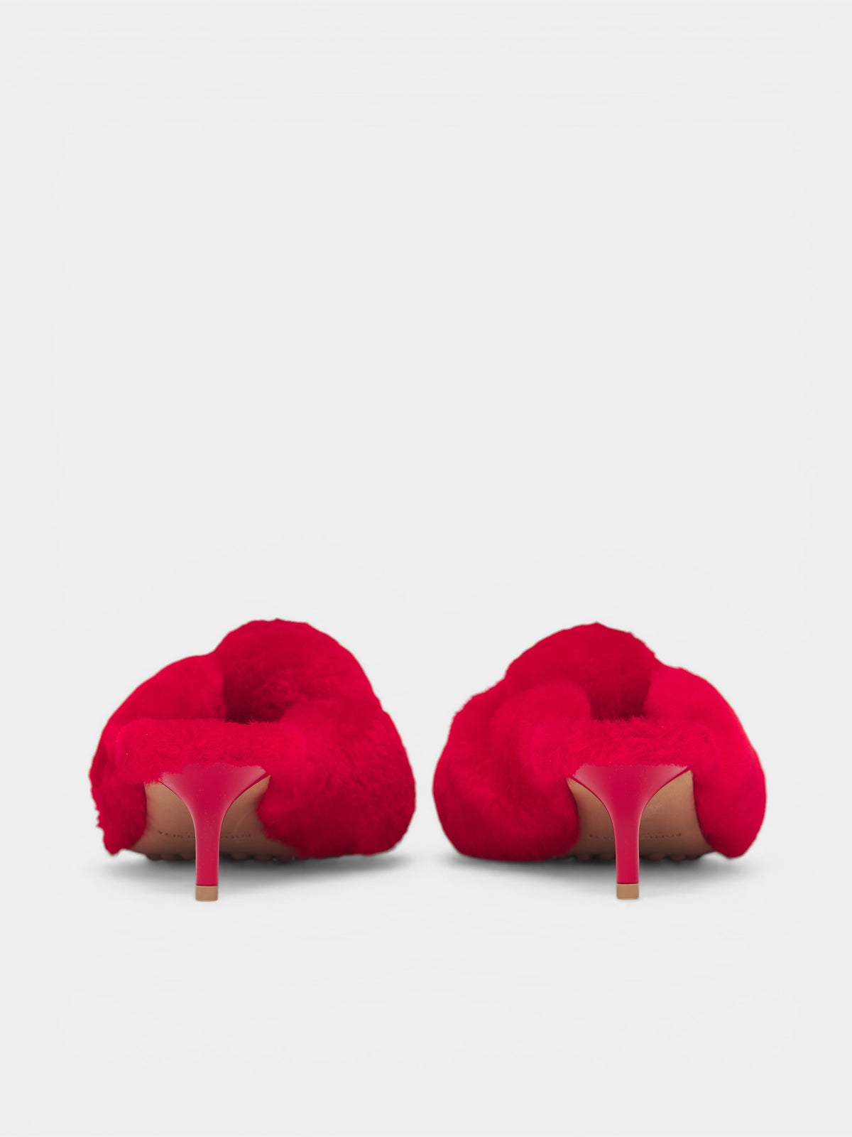 Red Cardinal Fuzzy Heeled Sandals (868227V6IR0011-CARDINAL)