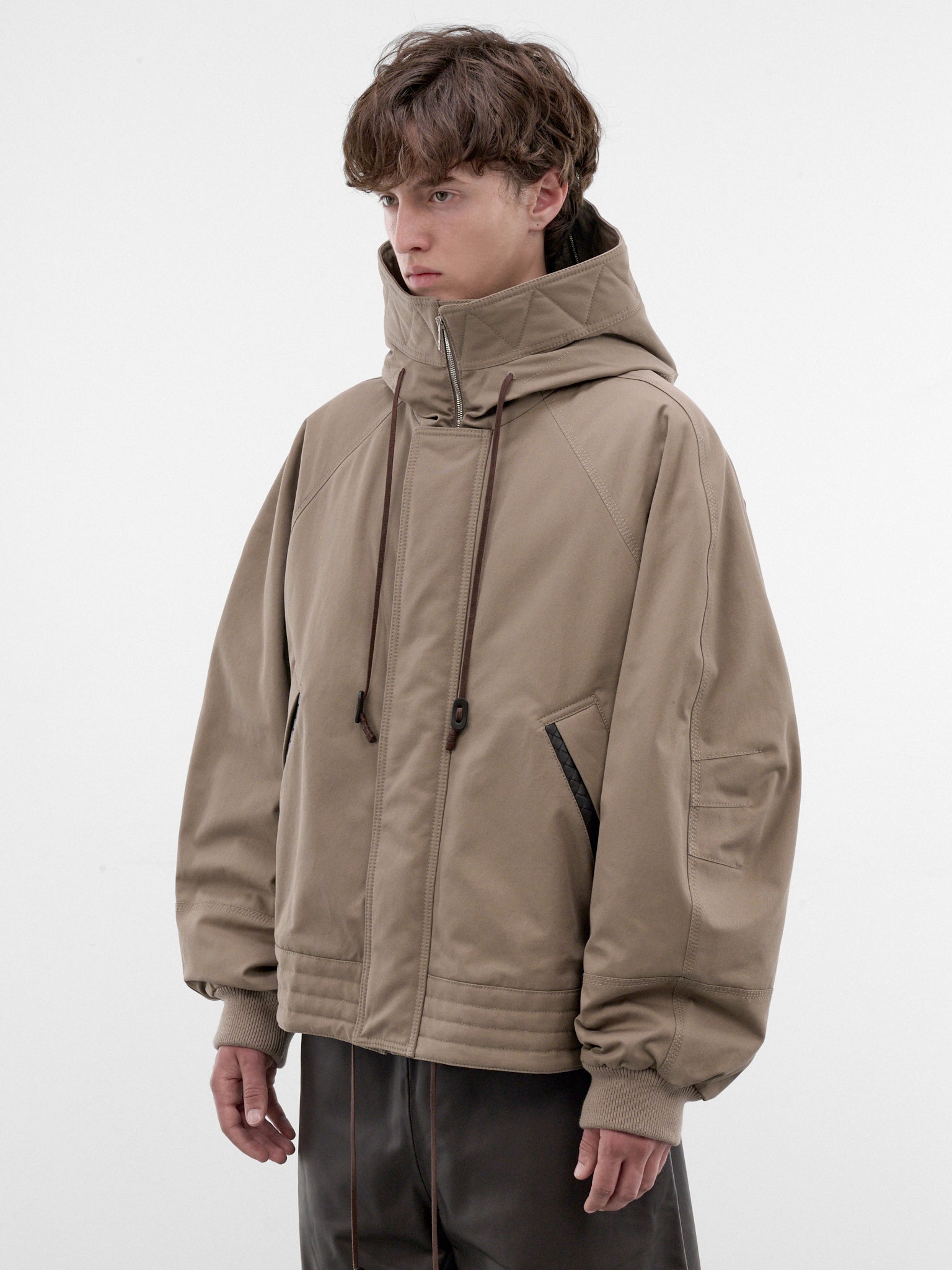 Taupe Boxy Hooded Jacket (869446V6OJ0-2188-DESERT-TAUPE)