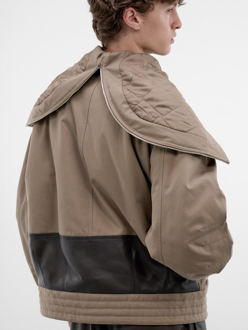 Taupe Boxy Hooded Jacket (869446V6OJ0-2188-DESERT-TAUPE)