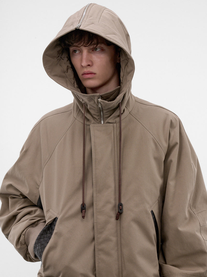 Taupe Boxy Hooded Jacket (869446V6OJ0-2188-DESERT-TAUPE)