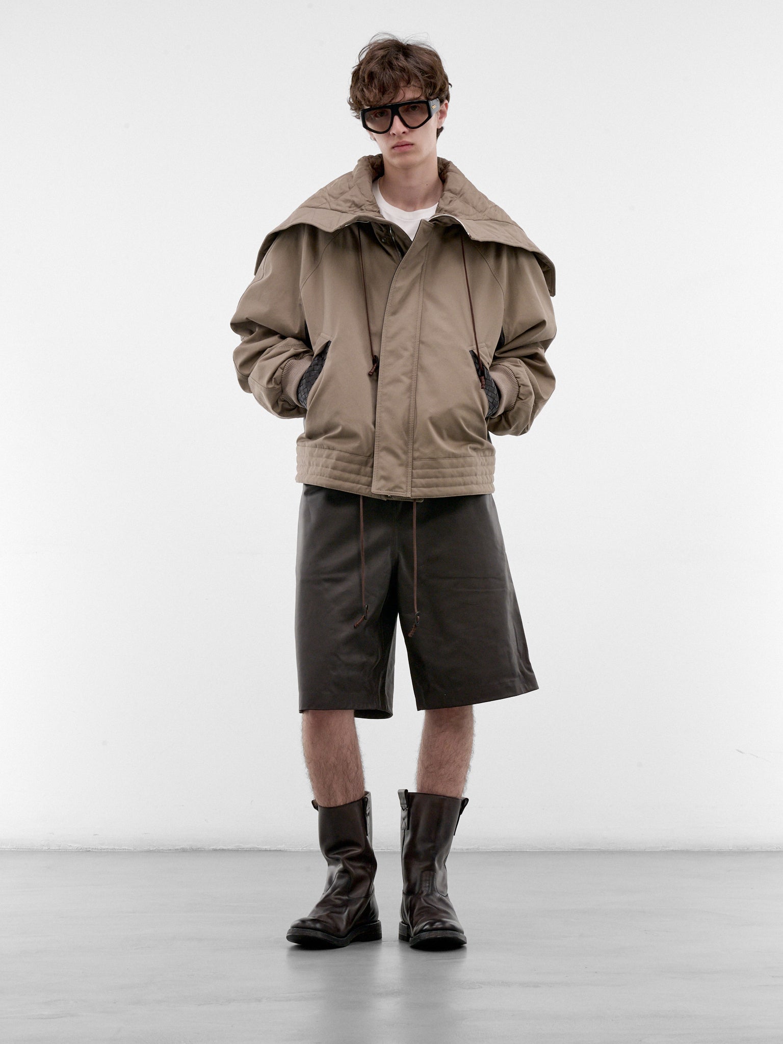 Taupe Boxy Hooded Jacket (869446V6OJ0-2188-DESERT-TAUPE)