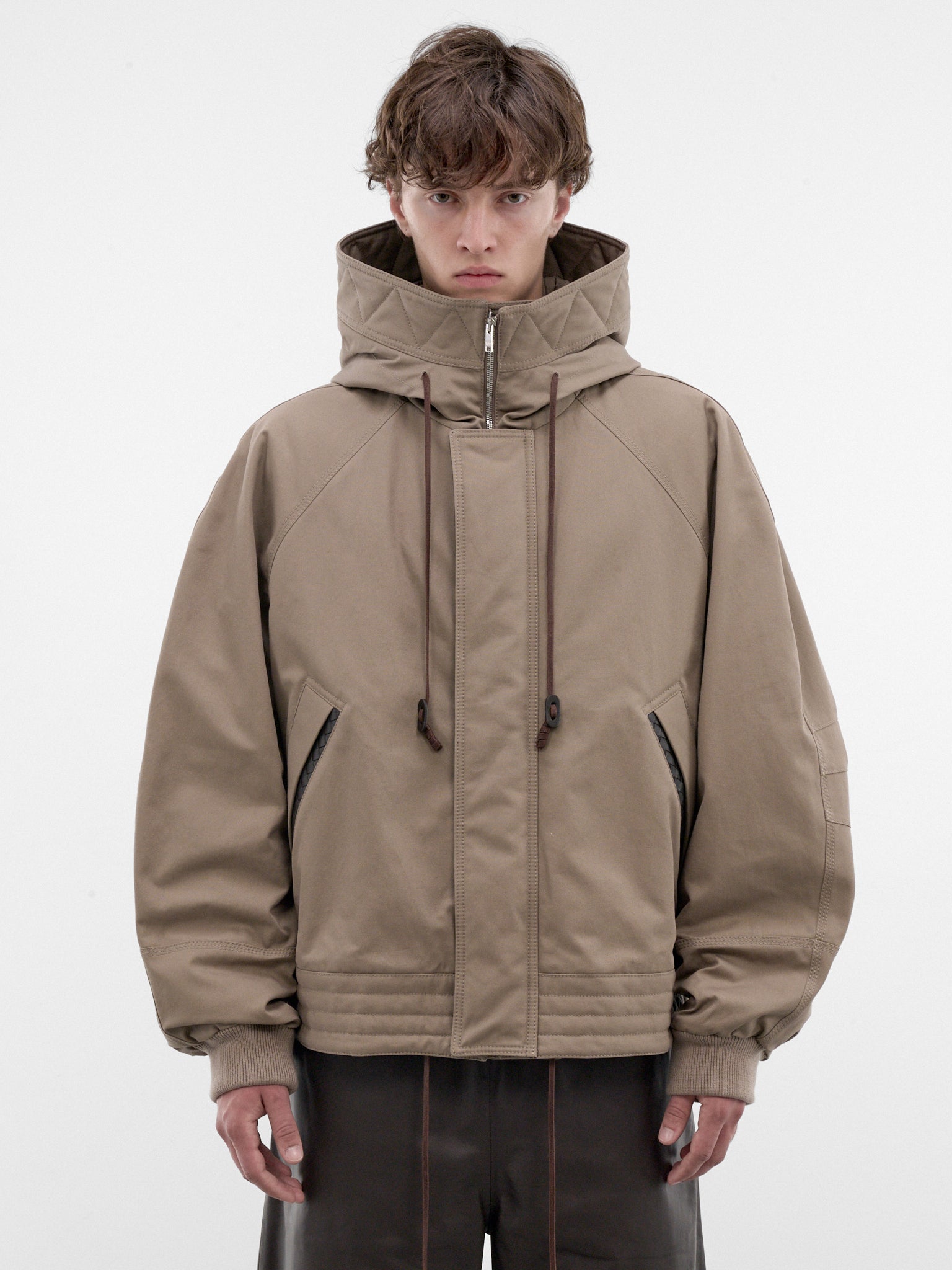 Taupe Boxy Hooded Jacket (869446V6OJ0-2188-DESERT-TAUPE)