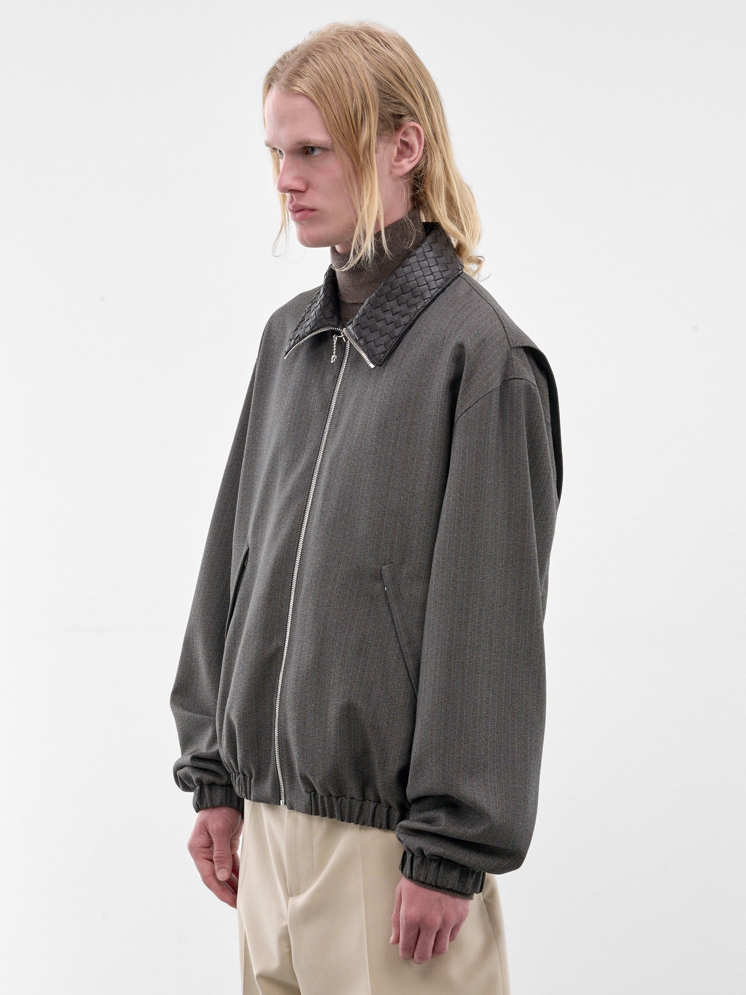 Gray Wool-Mohair Zip Blouson (871290V6O20-2527-DESERT-GREY-M)