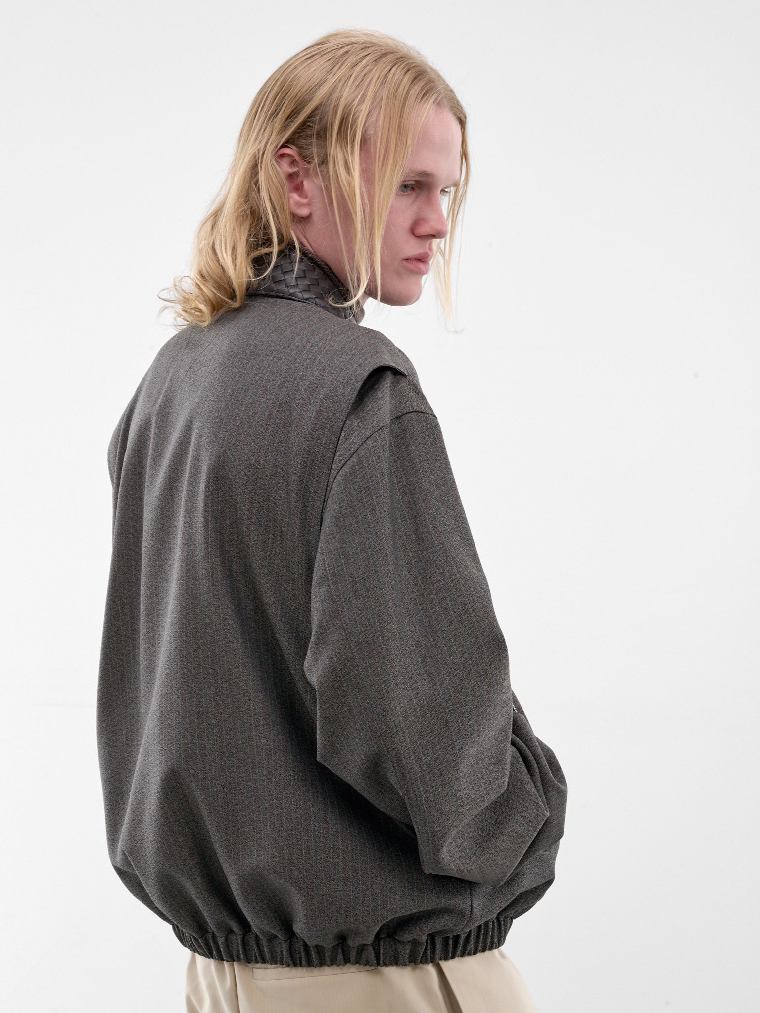 Gray Wool-Mohair Zip Blouson (871290V6O20-2527-DESERT-GREY-M)